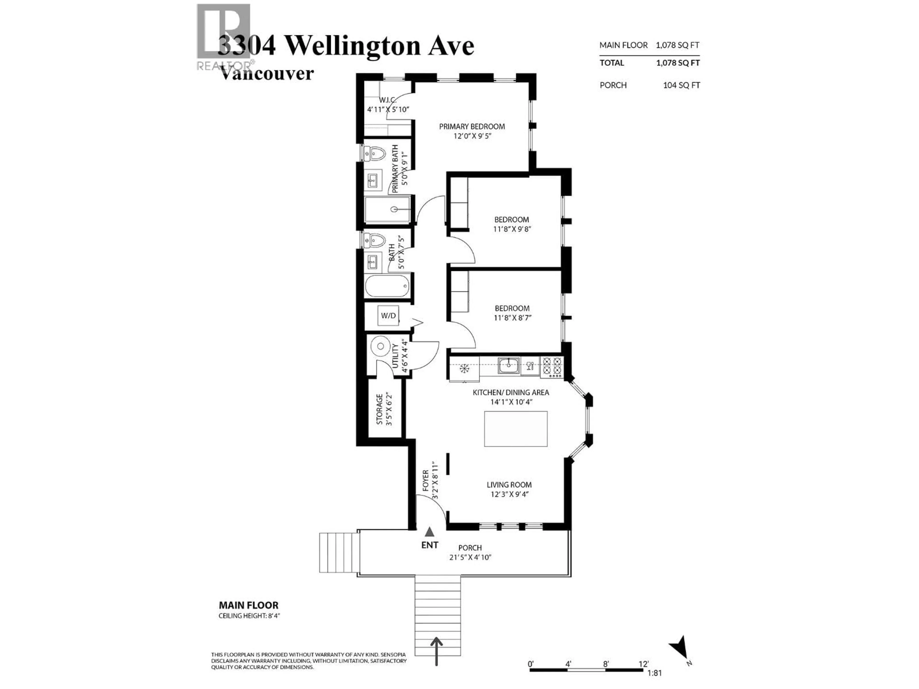 Floor plan for 3304 WELLINGTON AVENUE, Vancouver British Columbia V5R4Y2