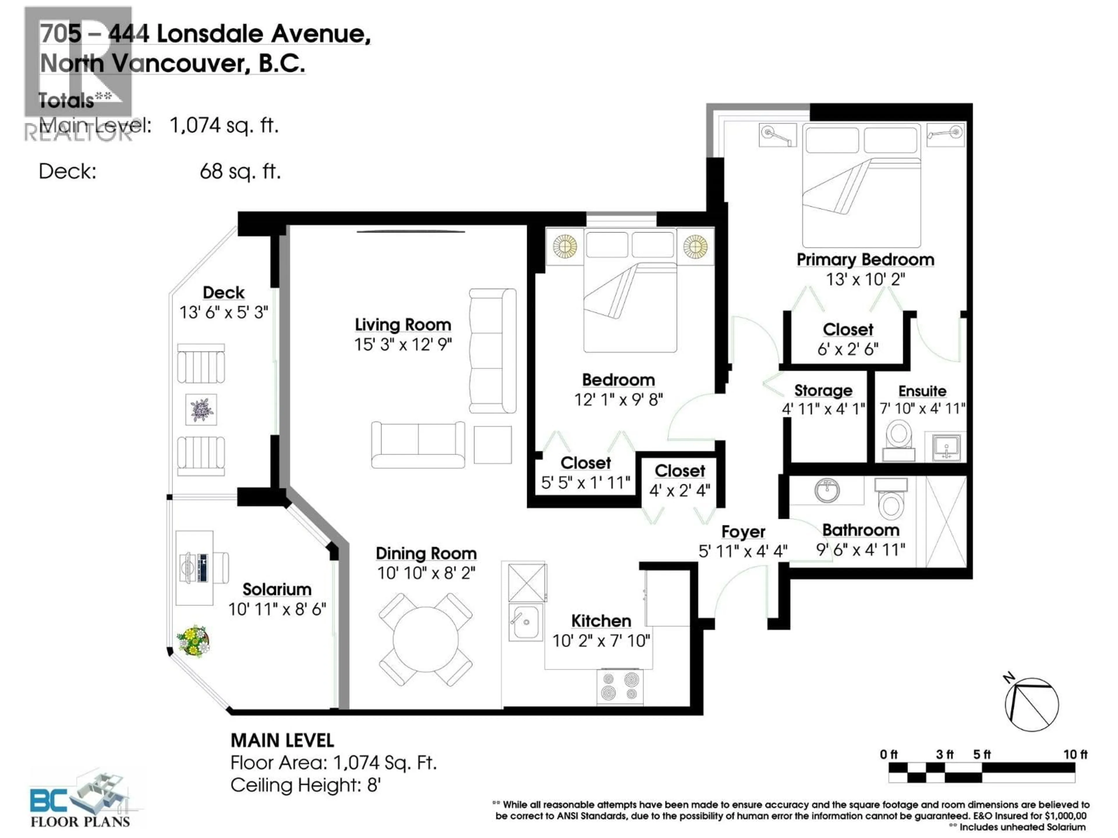 Floor plan for 705 - 444 LONSDALE AVENUE, North Vancouver British Columbia V7M3H5