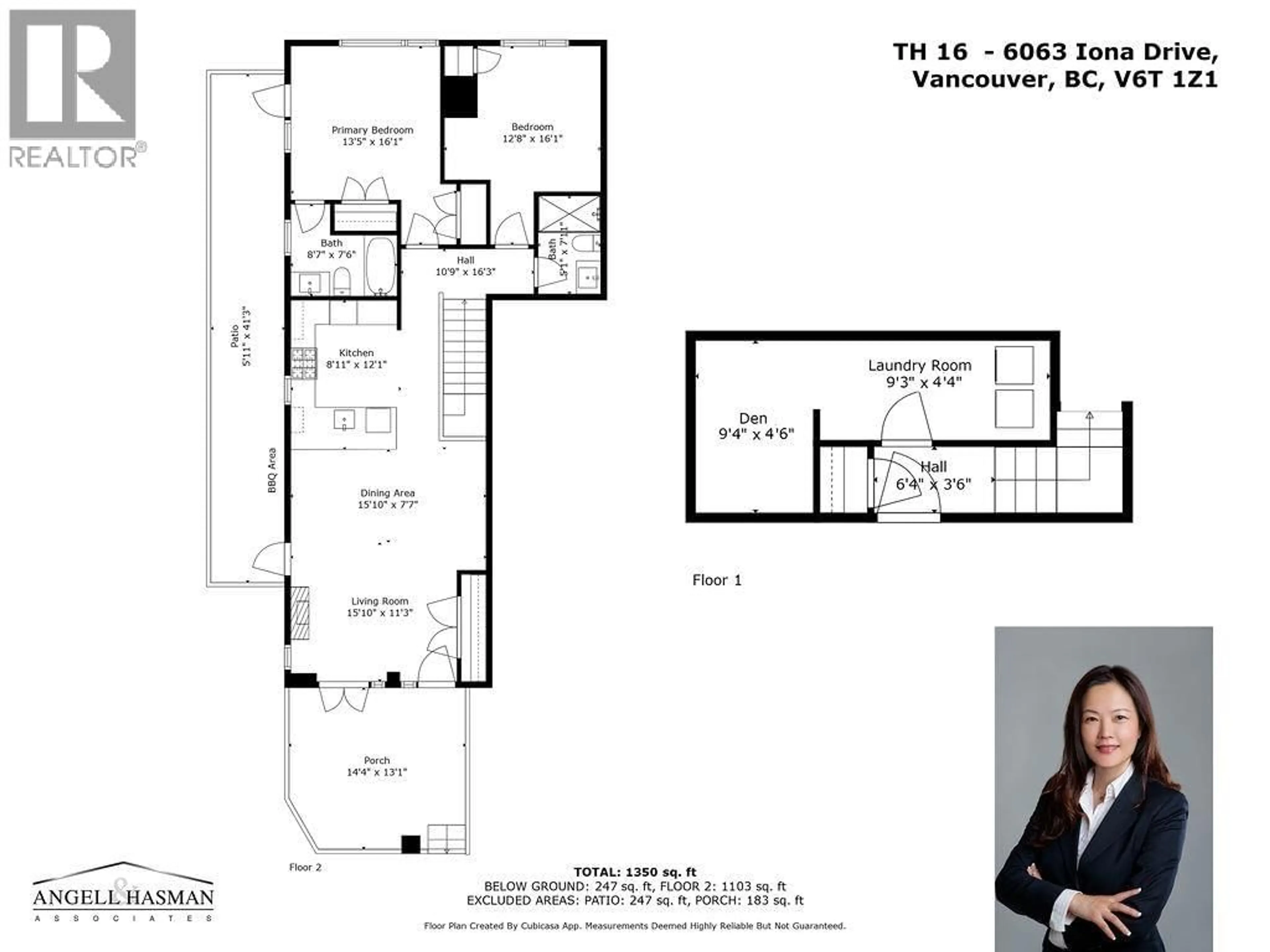Floor plan for TH 16 - 6063 IONA DRIVE, Vancouver British Columbia V6T0B1