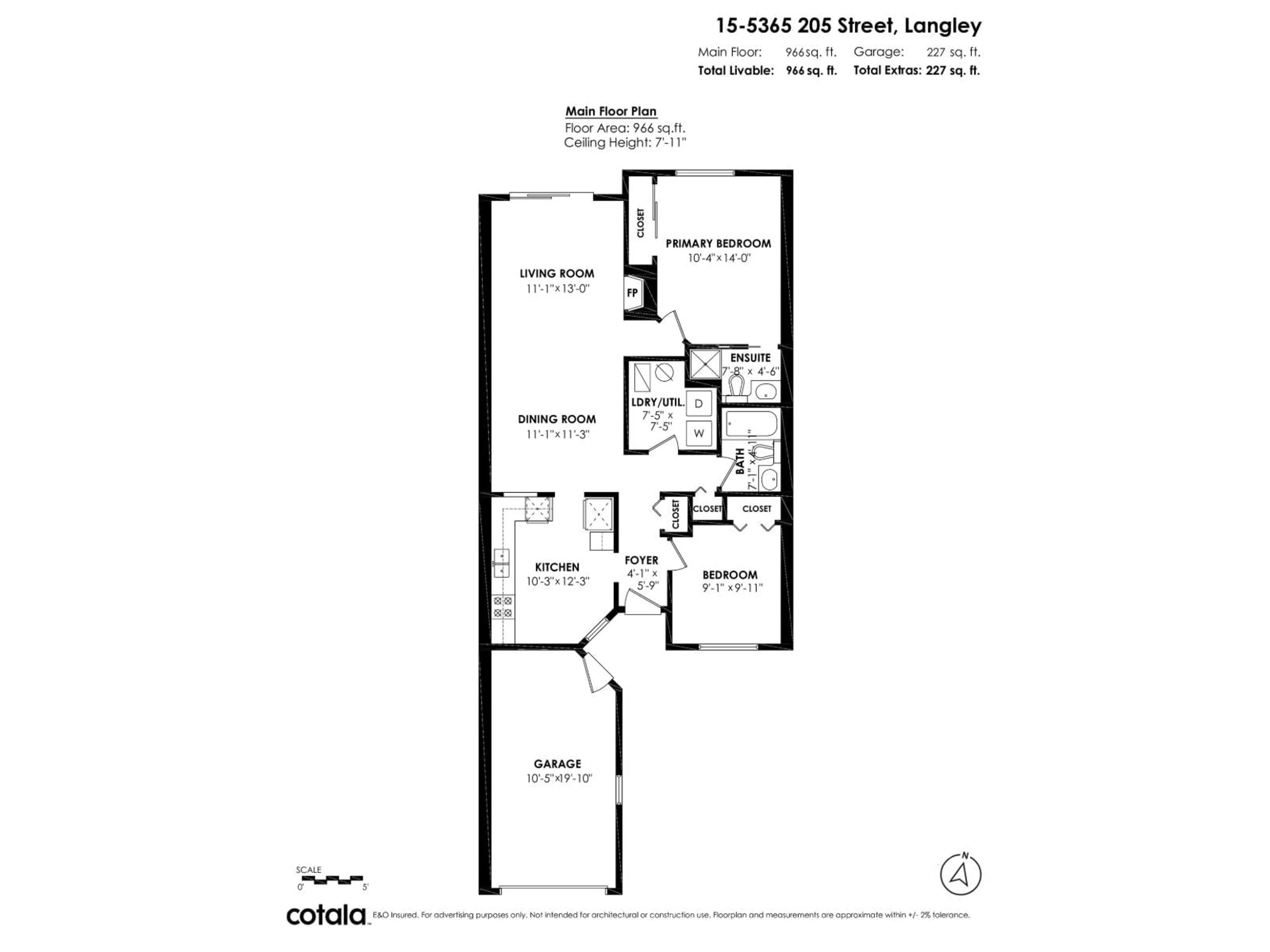Floor plan for 15 - 5365 205, Langley British Columbia V3A7V7