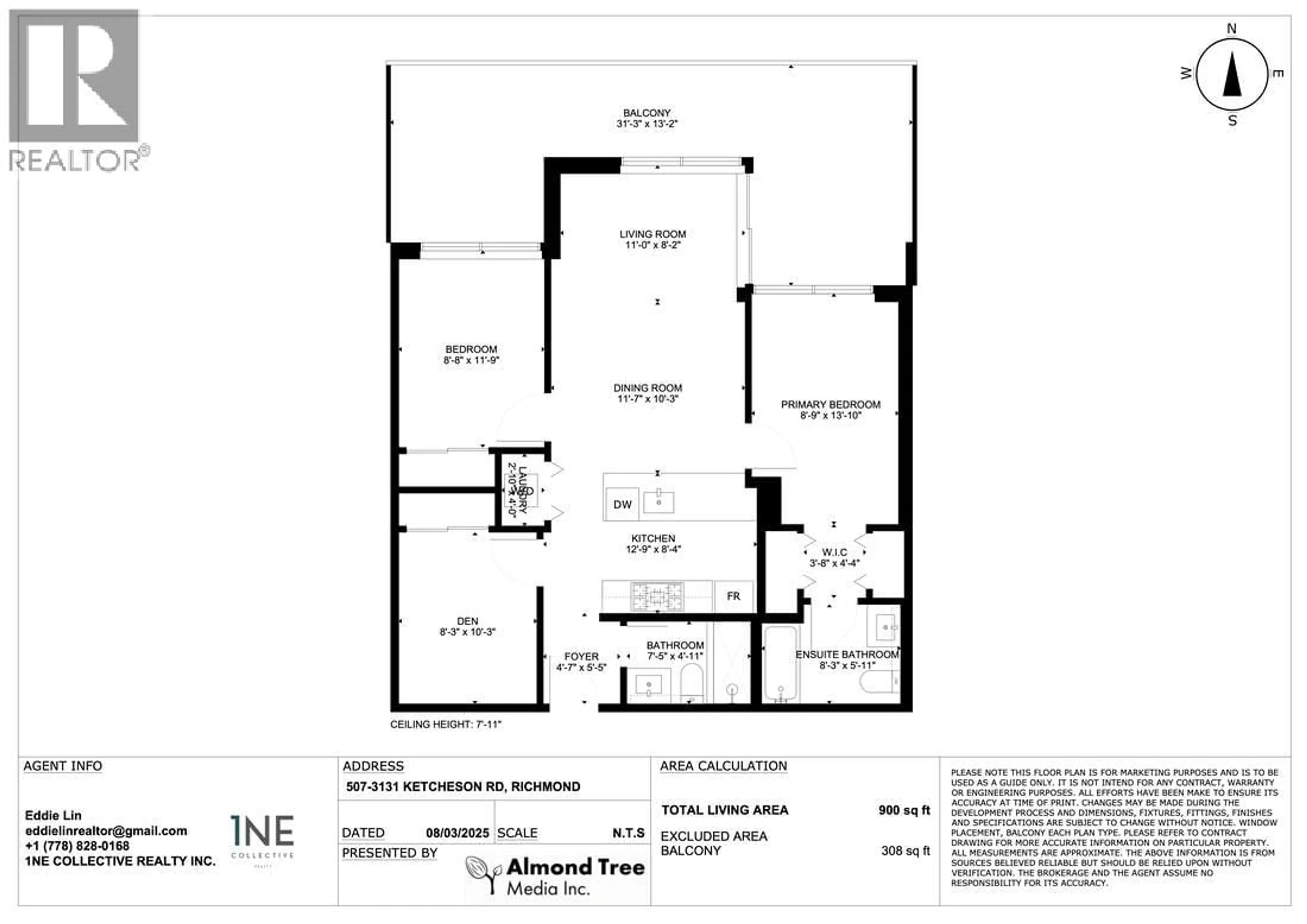 Floor plan for 507 - 3131 KETCHESON ROAD, Richmond British Columbia V6X0N4