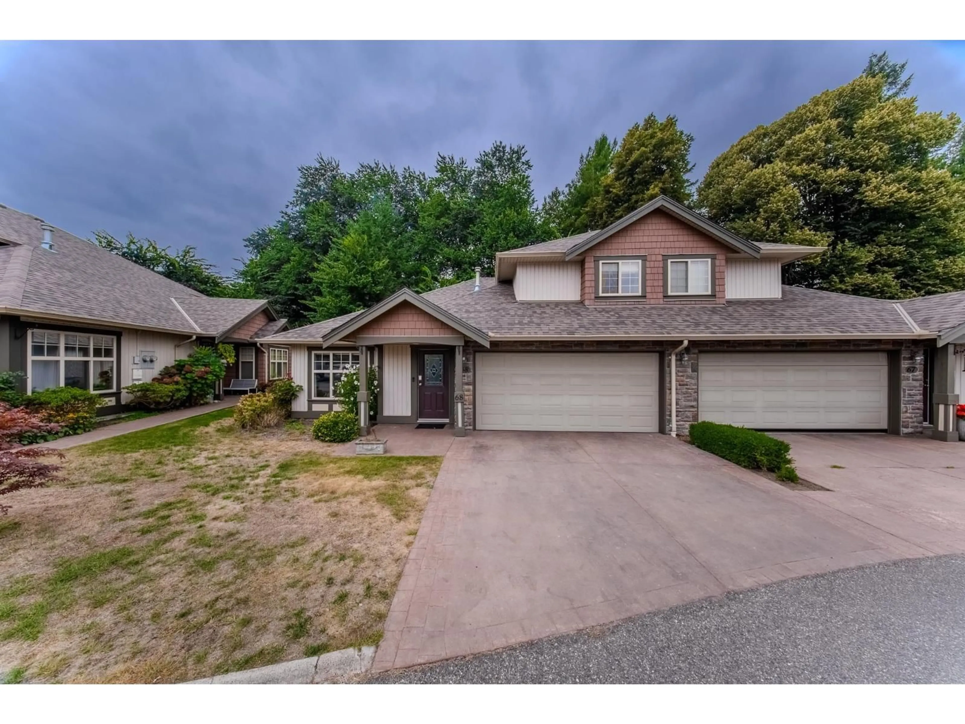 A pic from outside/outdoor area/front of a property/back of a property/a pic from drone, street for 68 - 6887 SHEFFIELD WAY, Chilliwack British Columbia V2R5V5