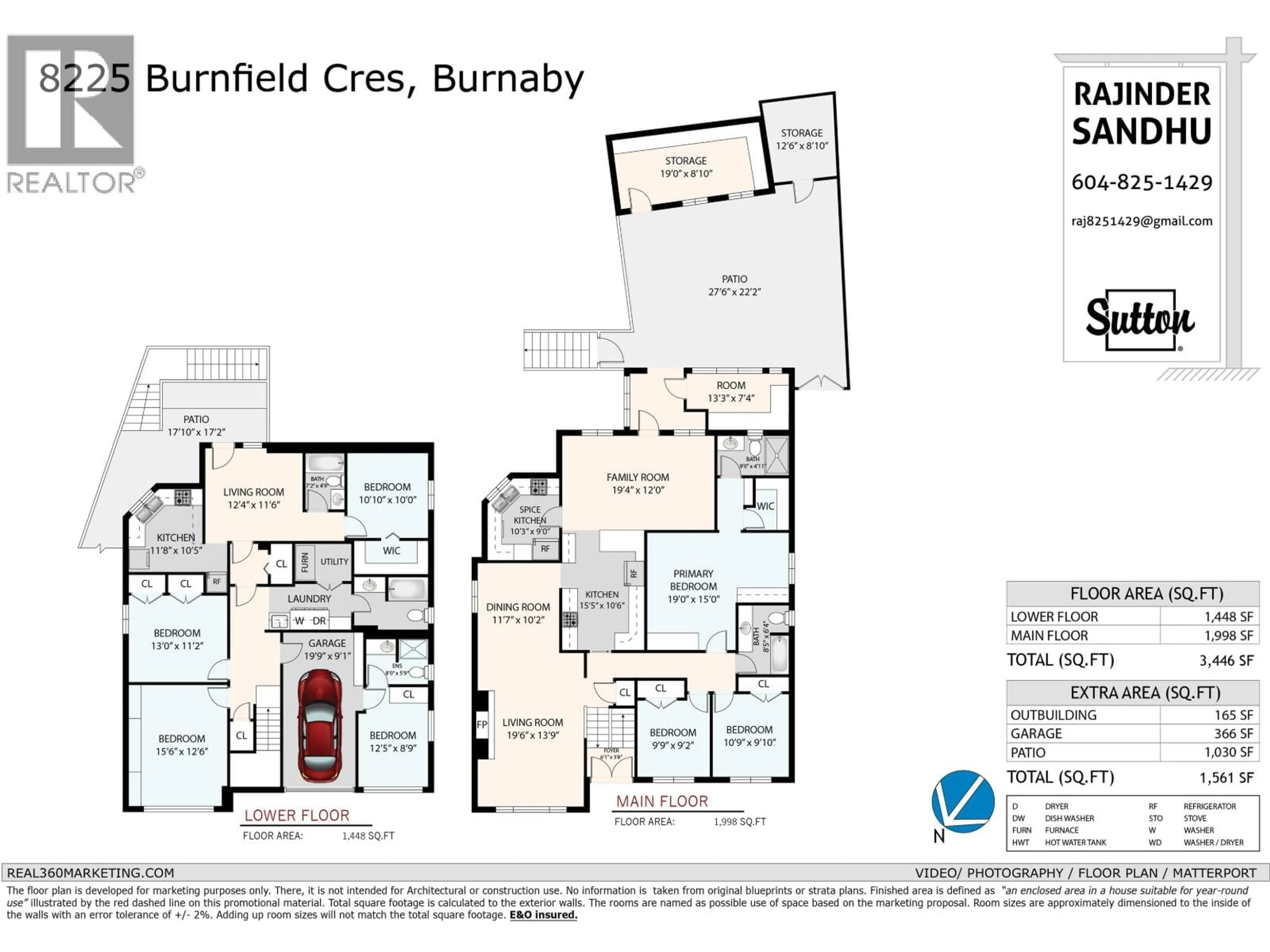 Floor plan for 8225 BURNFIELD CRESCENT, Burnaby British Columbia V5E3W6