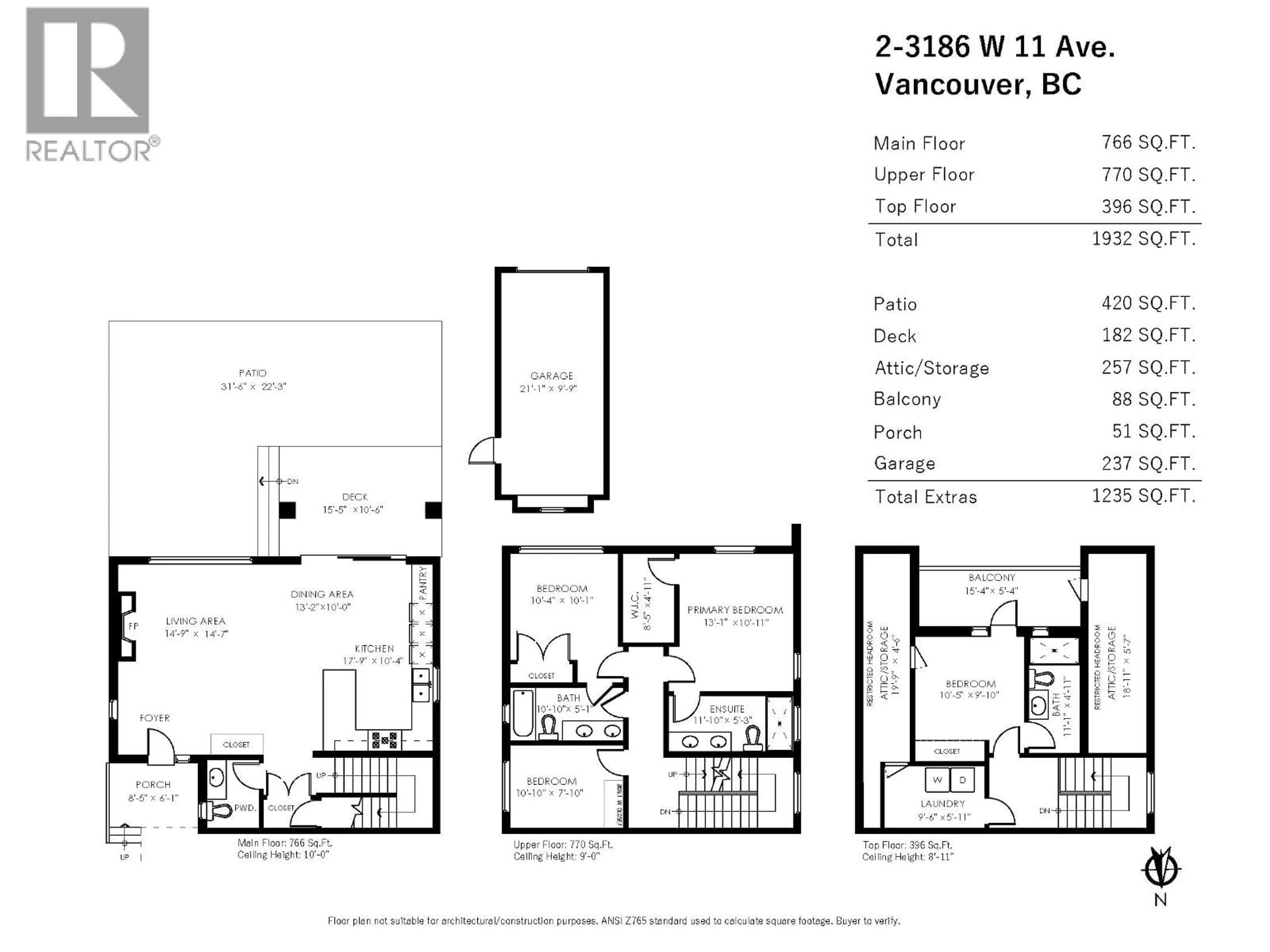 Floor plan for 2 - 3186 11TH AVENUE, Vancouver British Columbia V6K2M7