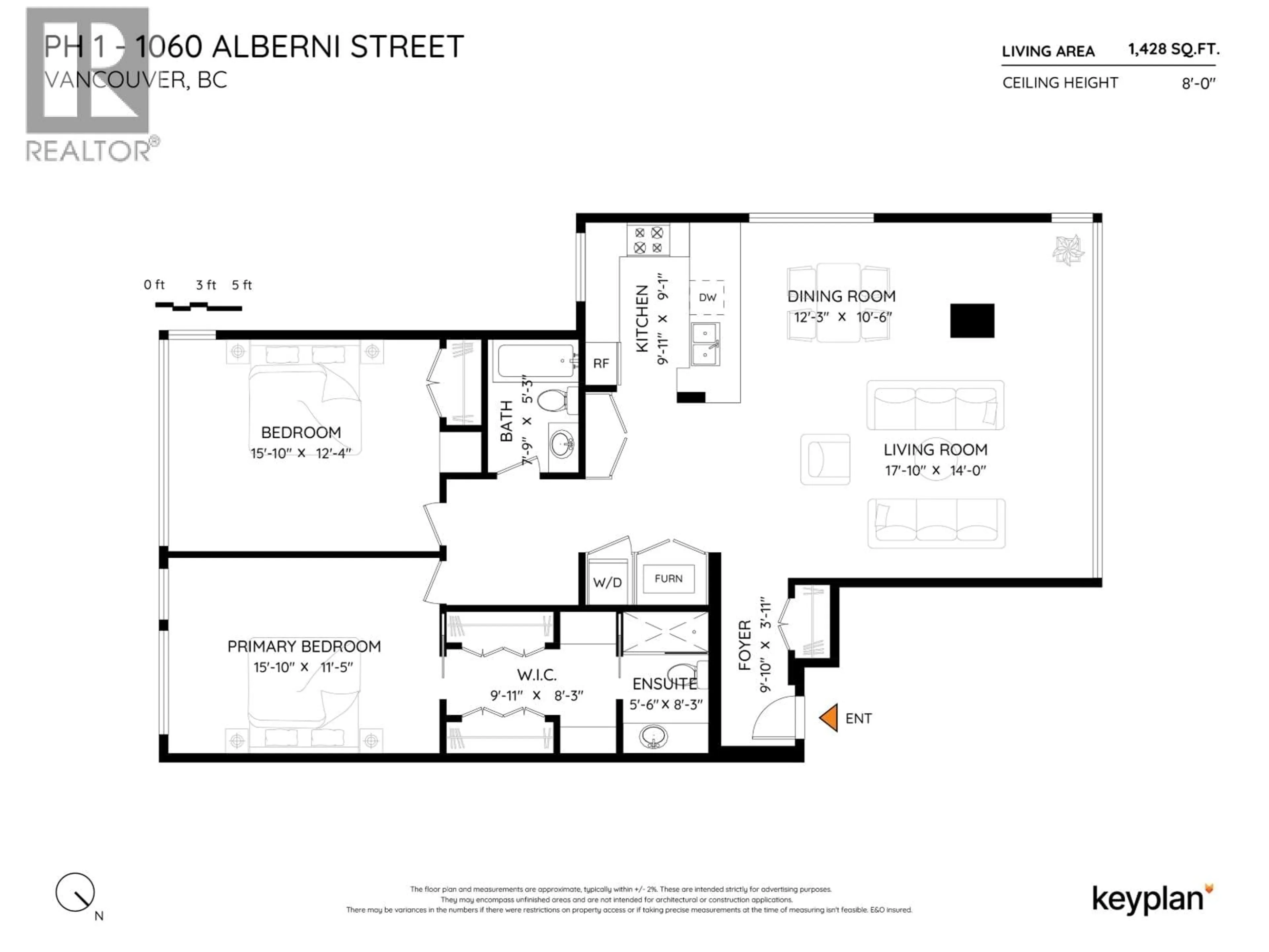 Floor plan for PH1 - 1060 ALBERNI STREET, Vancouver British Columbia V6E4K2