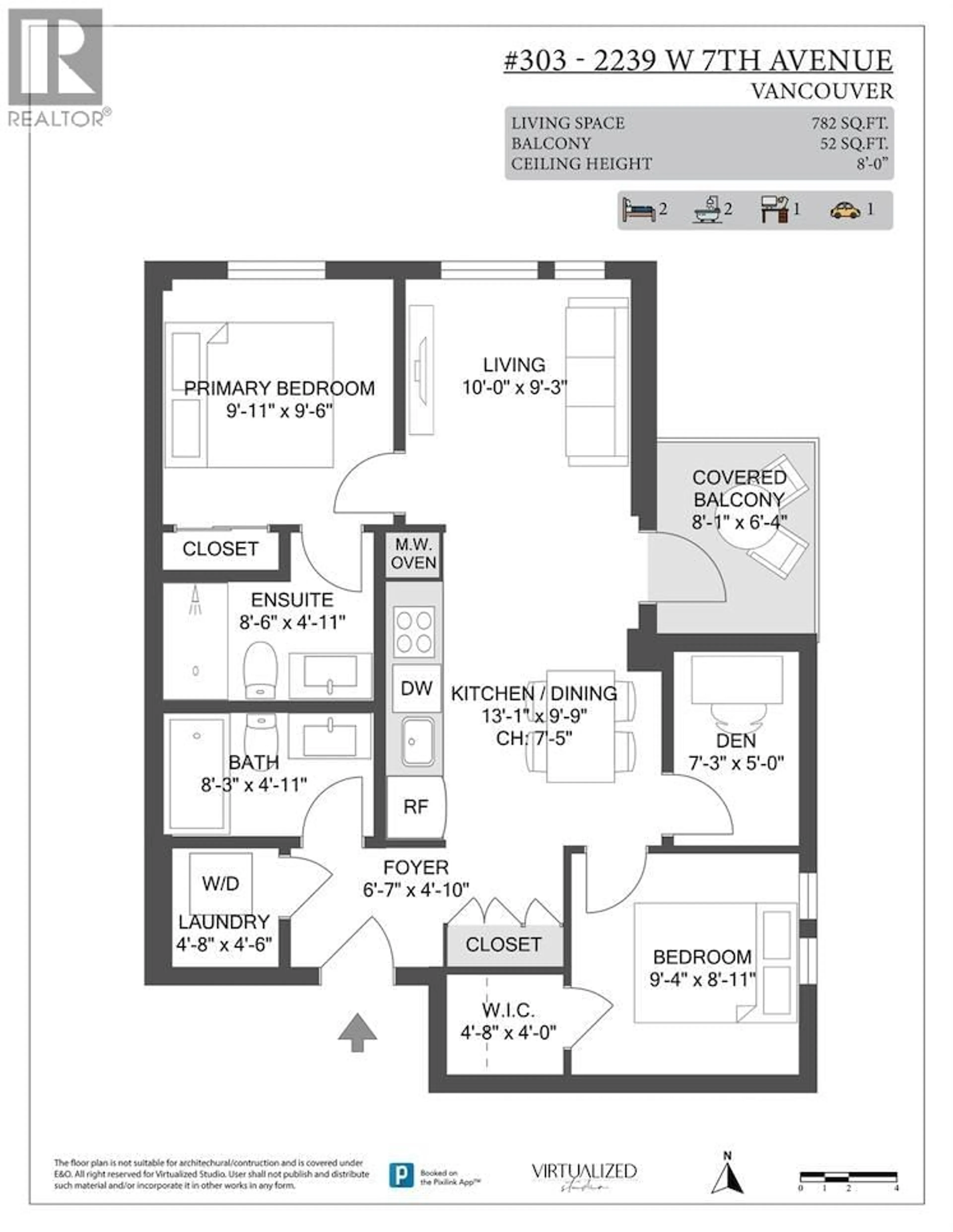 Floor plan for 303 - 2239 7TH AVENUE, Vancouver British Columbia V6K1Y3