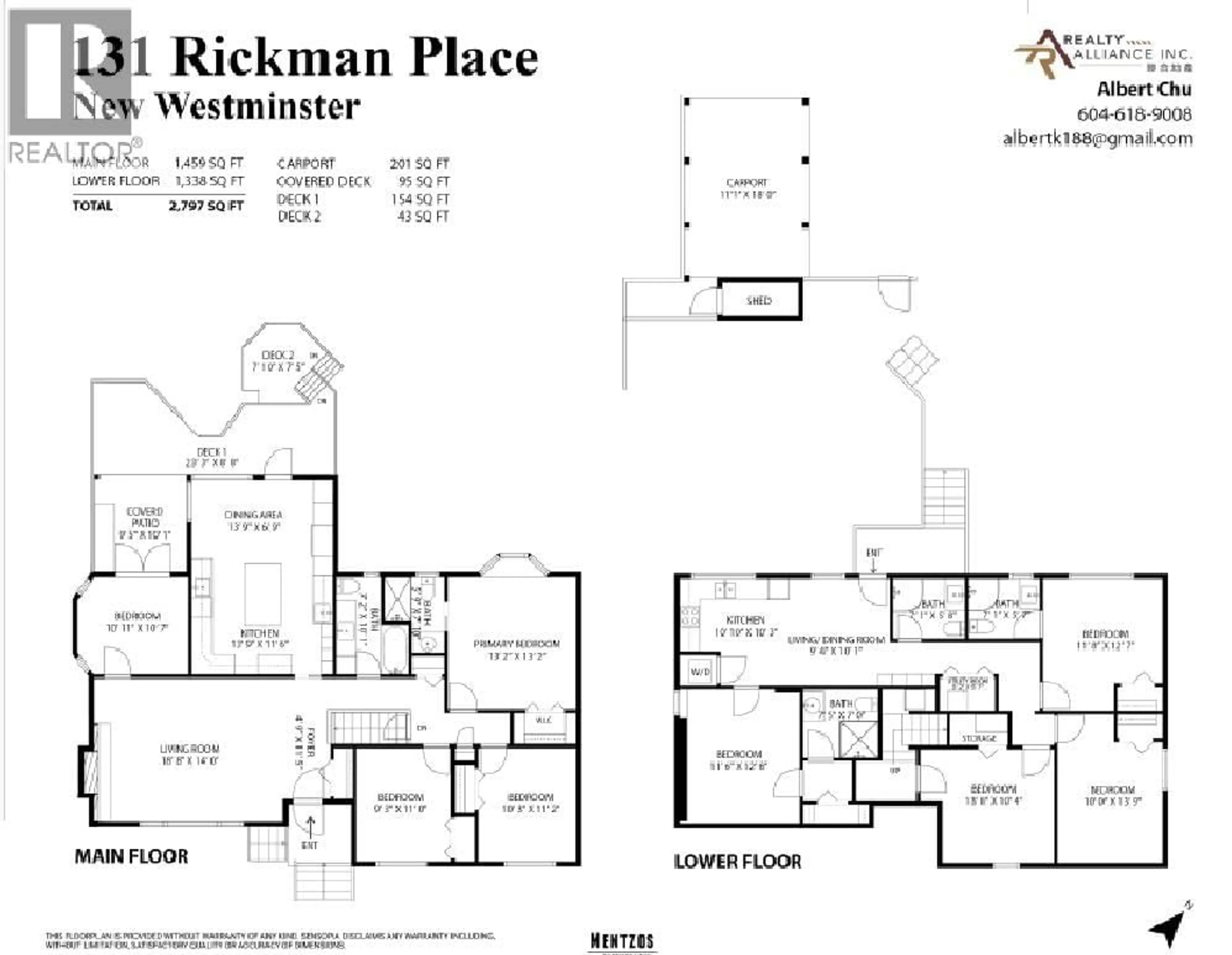Floor plan for 131 RICKMAN PLACE, New Westminster British Columbia V3L4P8