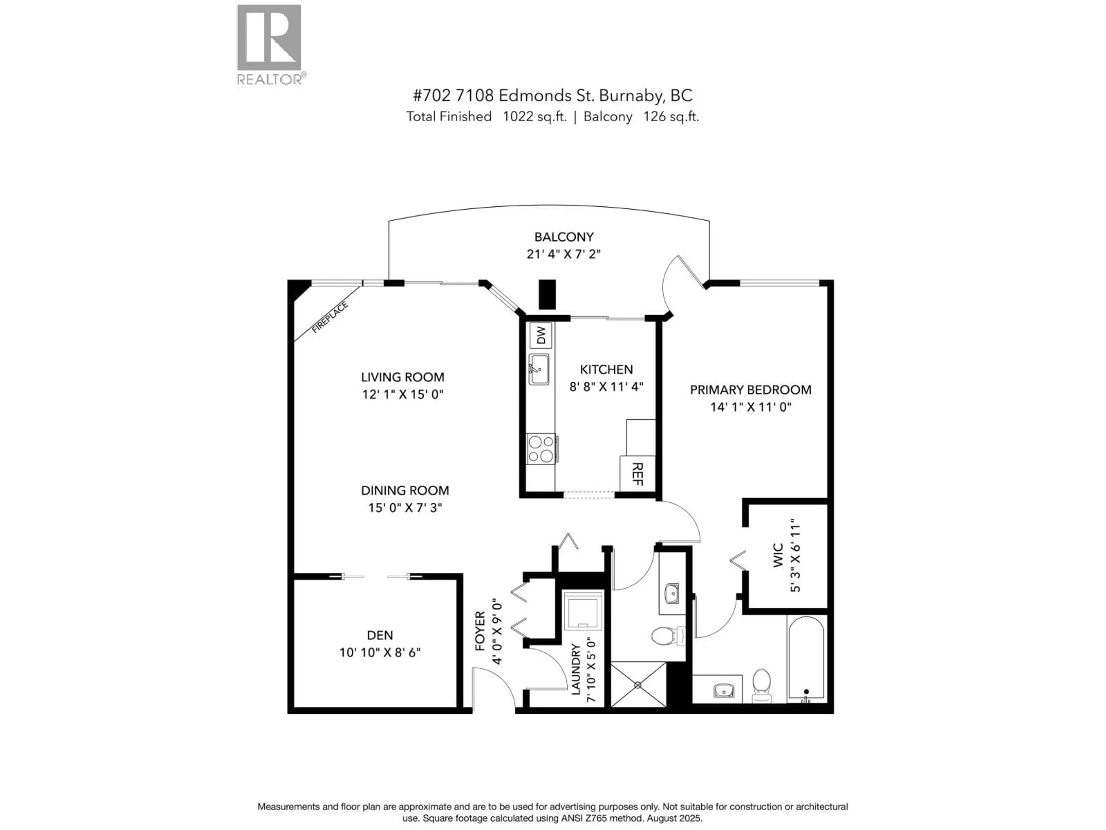 Floor plan for 702 - 7108 EDMONDS STREET, Burnaby British Columbia V3N4X9