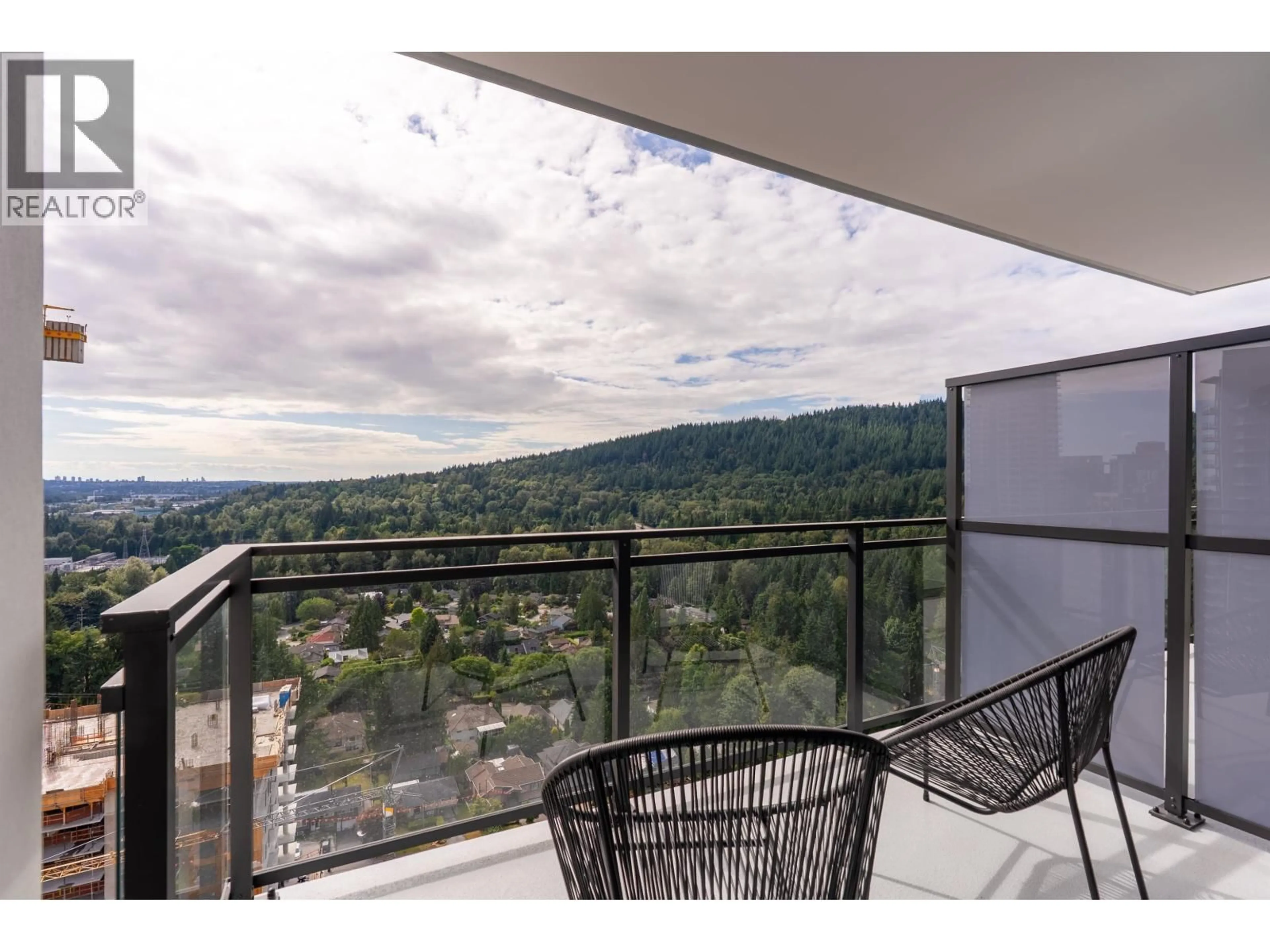 Balcony in the apartment, mountain view for 2203 - 626 CLAREMONT STREET, Coquitlam British Columbia V3J3T4