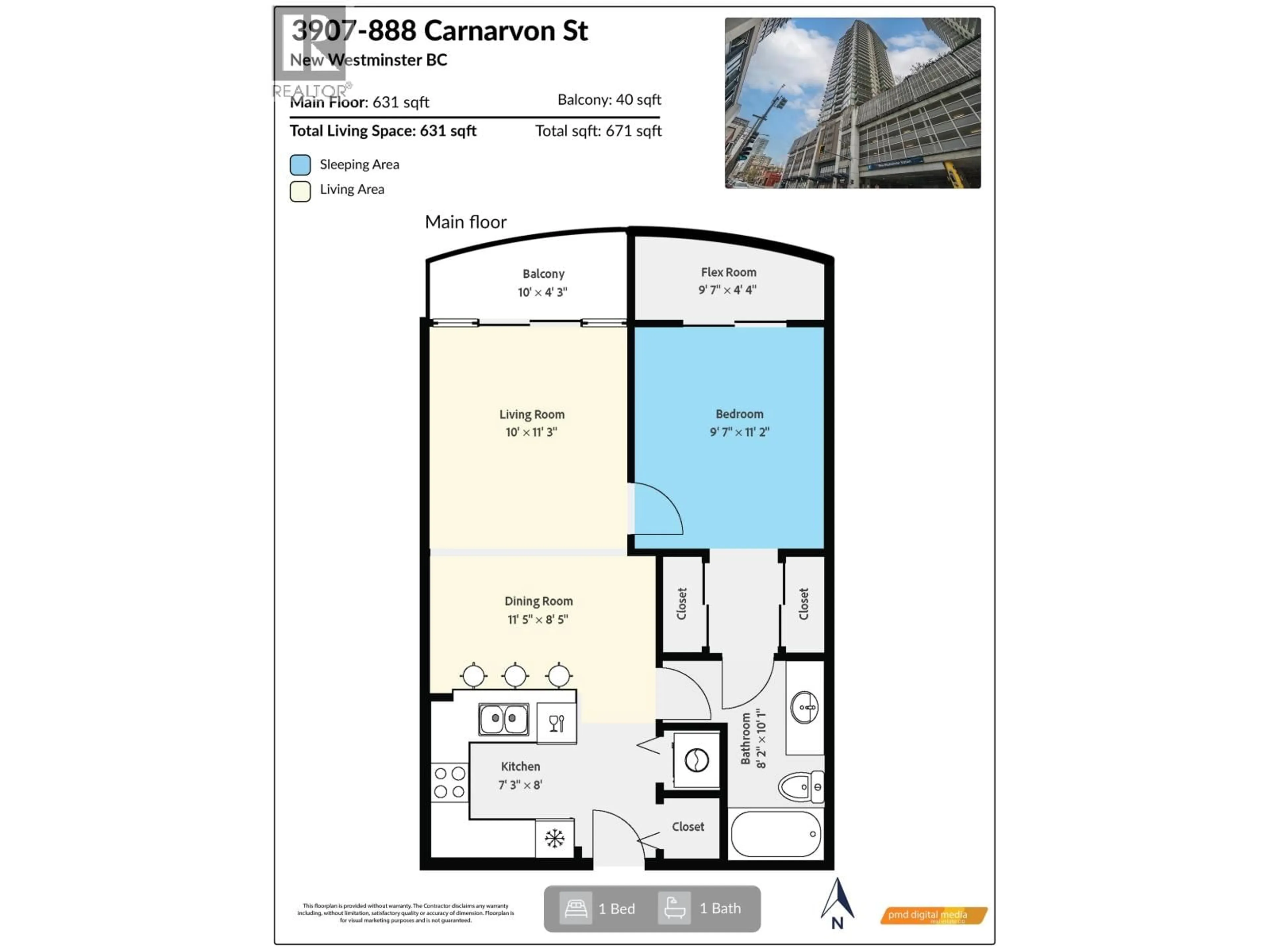 Floor plan for 3907 - 888 CARNARVON STREET, New Westminster British Columbia V3M0C6