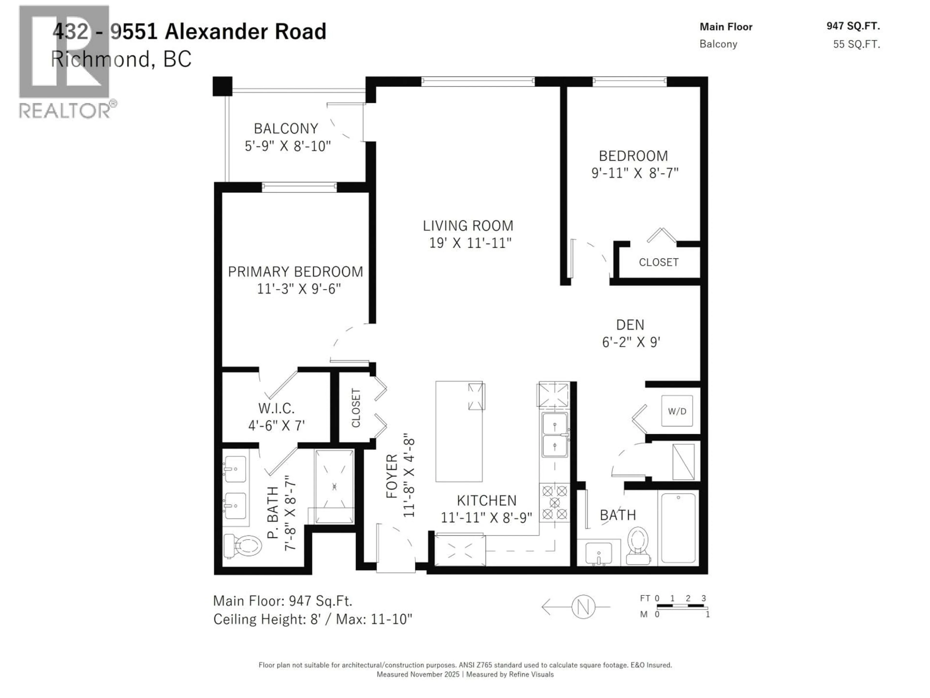 Floor plan for 432 - 9551 ALEXANDRA ROAD, Richmond British Columbia V6X0S6
