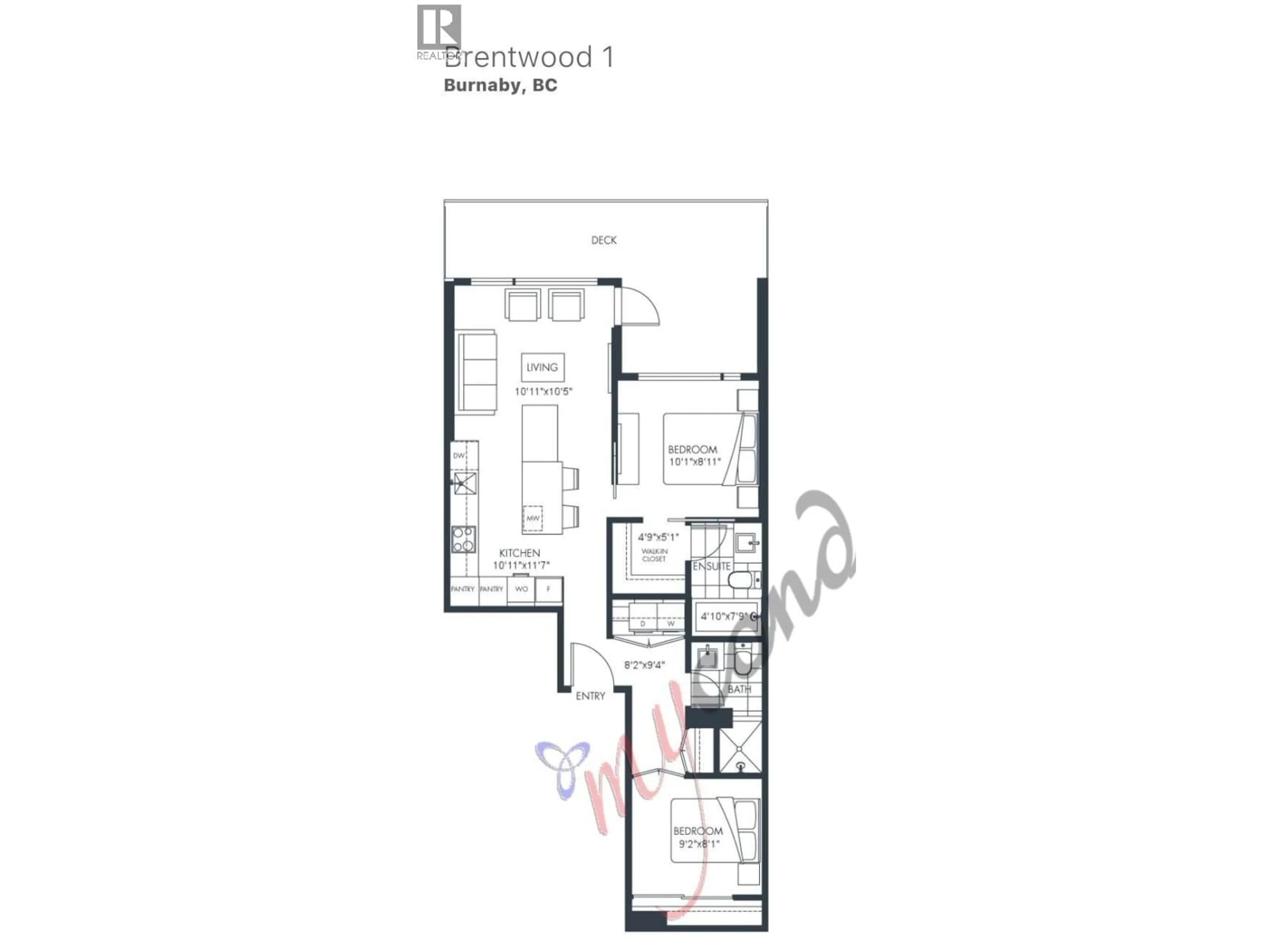 Floor plan for 5305 - 4510 HALIFAX WAY, Burnaby British Columbia V5C0K4