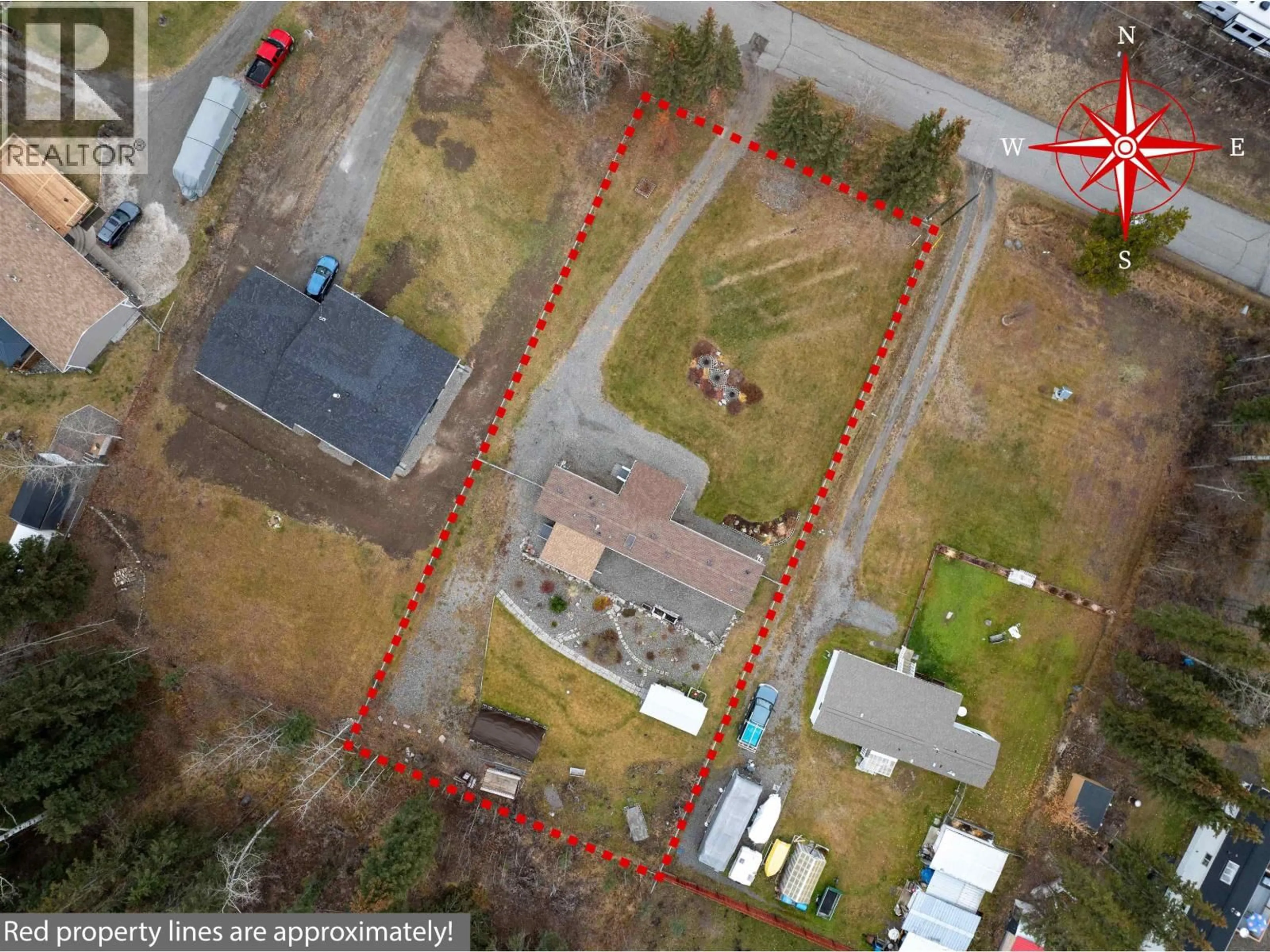 A pic from outside/outdoor area/front of a property/back of a property/a pic from drone, street for 6064 NORMAN ROAD, 100 Mile House British Columbia V0K2E3