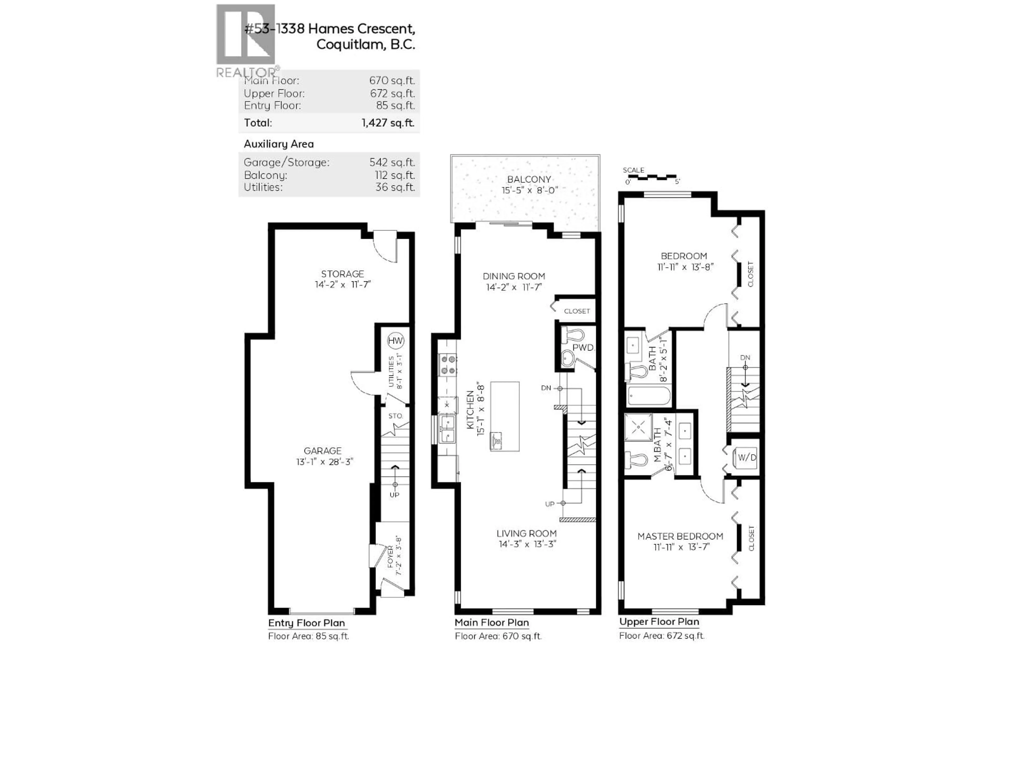Floor plan for 53 - 1338 HAMES CRESCENT, Coquitlam British Columbia V3E0J2