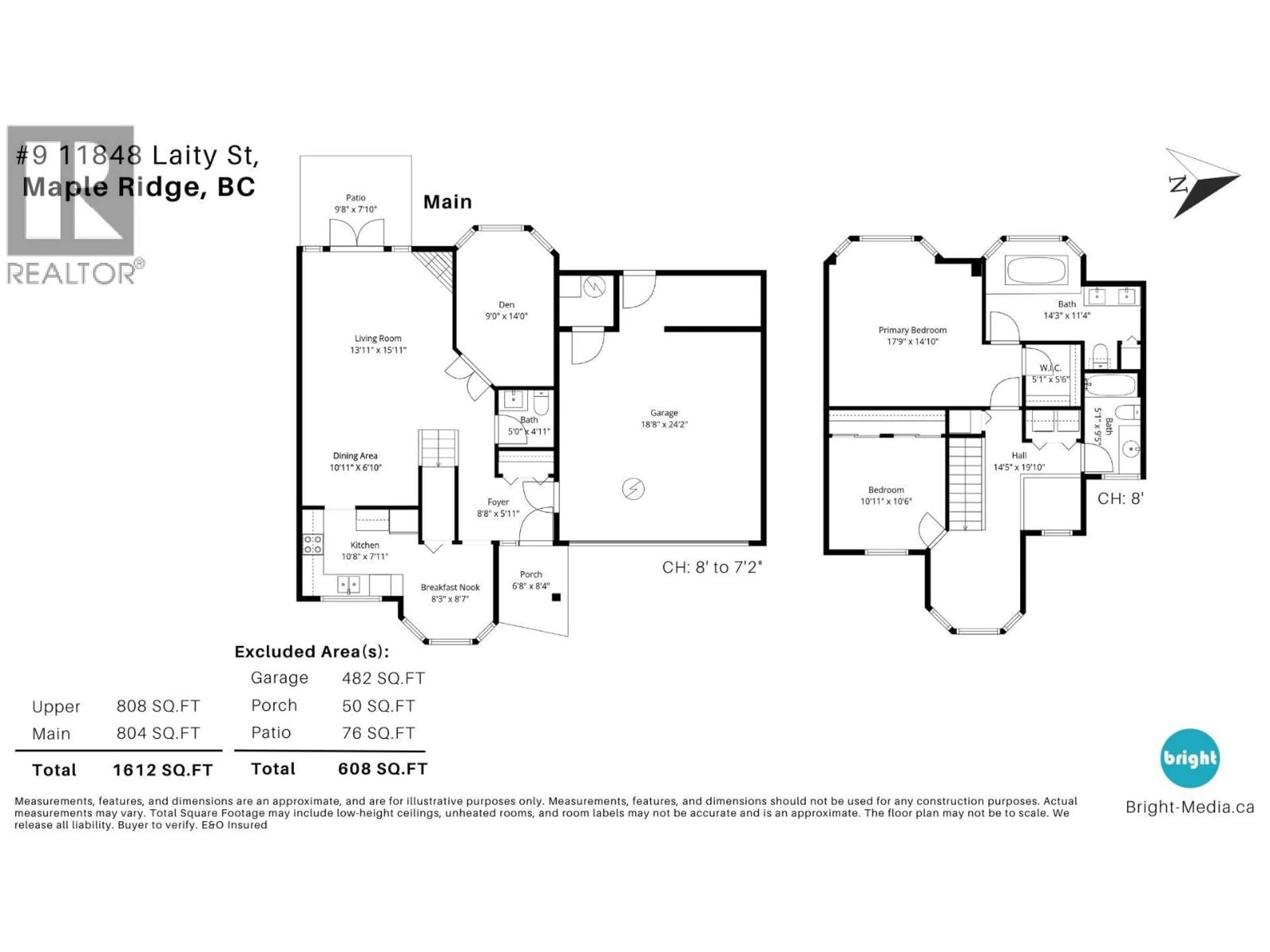 Floor plan for 9 - 11848 LAITY STREET, Maple Ridge British Columbia V2X0J4