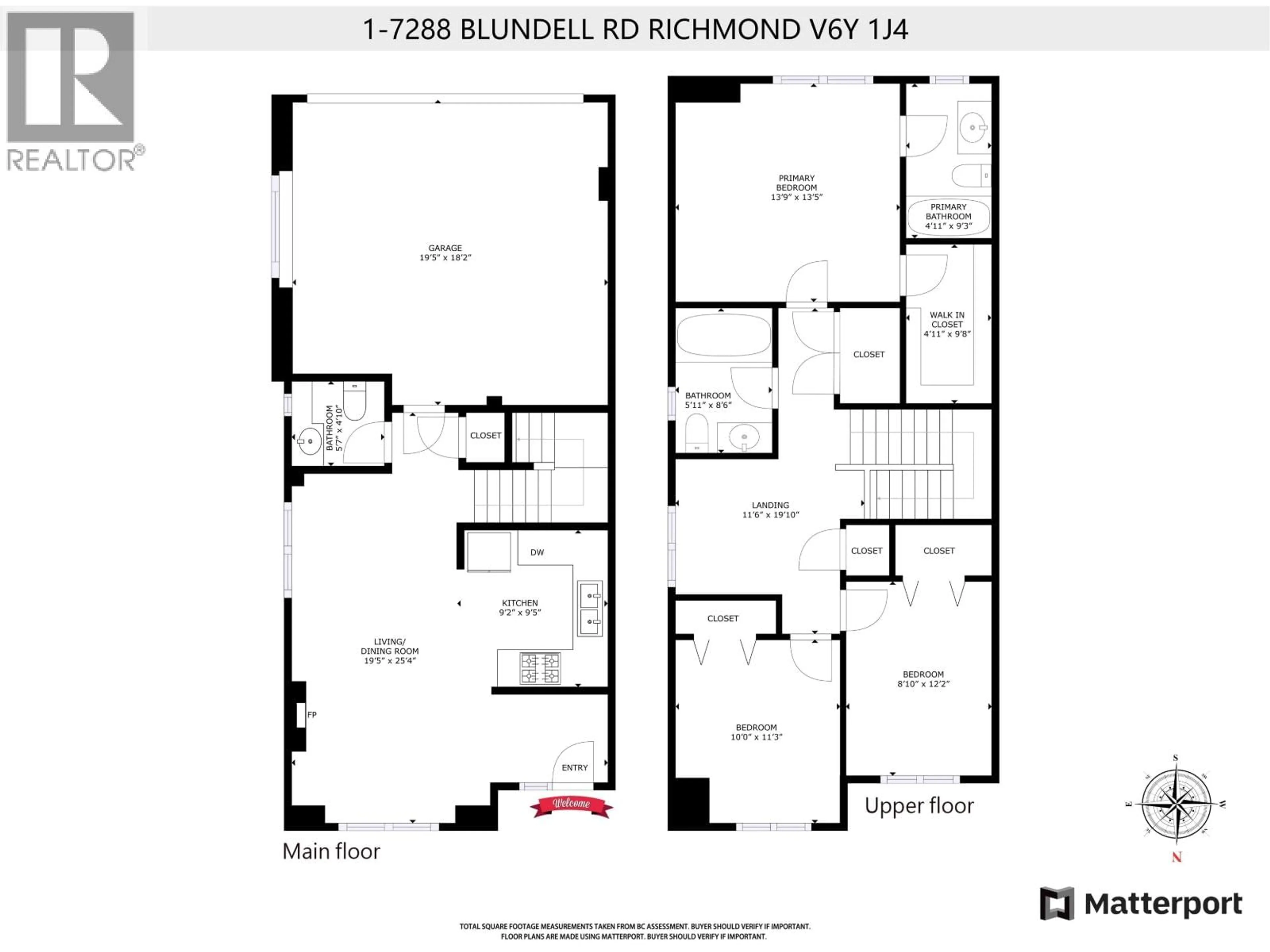 Floor plan for 1 - 7288 BLUNDELL ROAD, Richmond British Columbia V6Y1J4