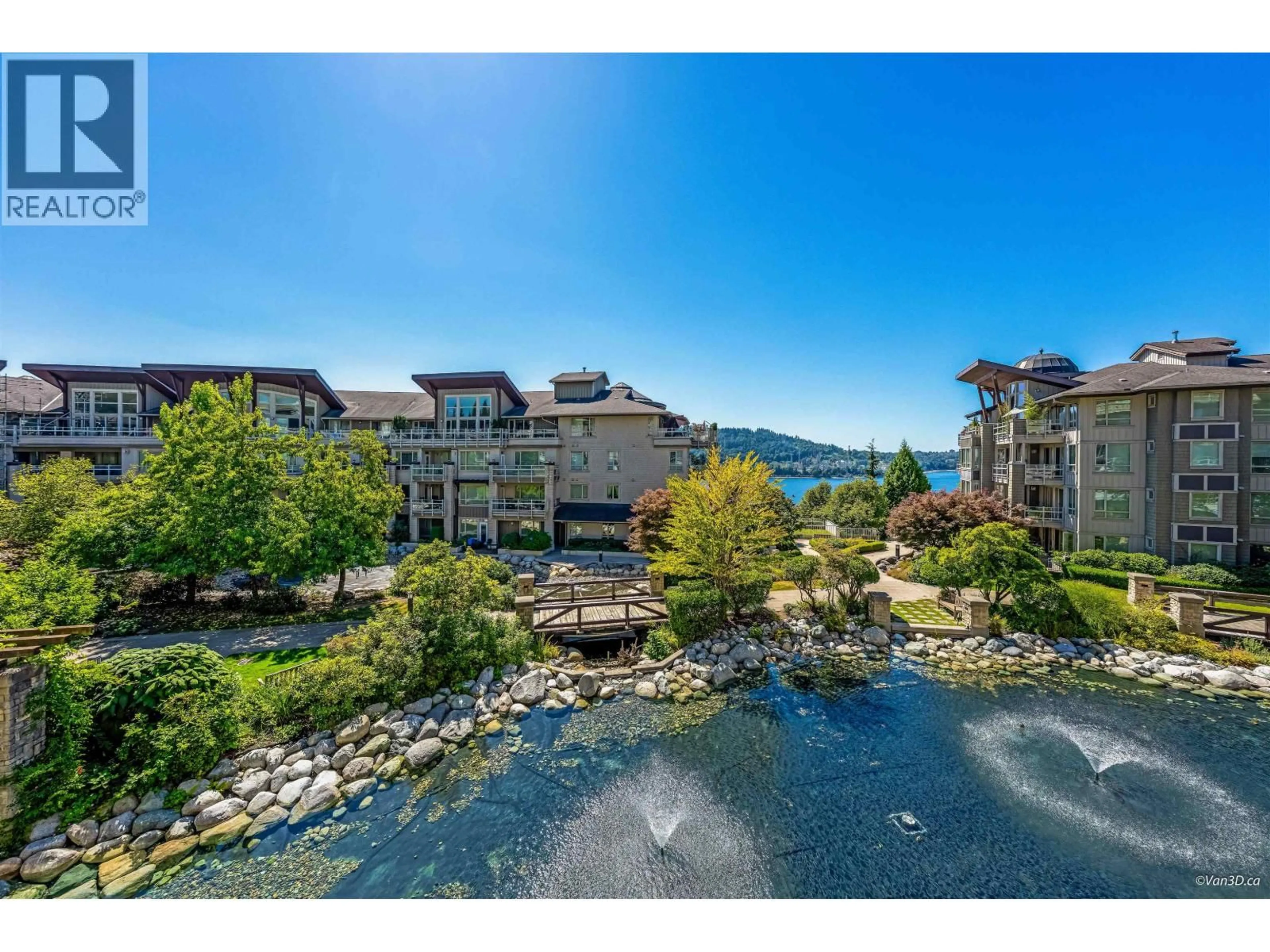 A pic from outside/outdoor area/front of a property/back of a property/a pic from drone, water/lake/river/ocean view for 309 - 580 RAVEN WOODS DRIVE, North Vancouver British Columbia V7G2T2