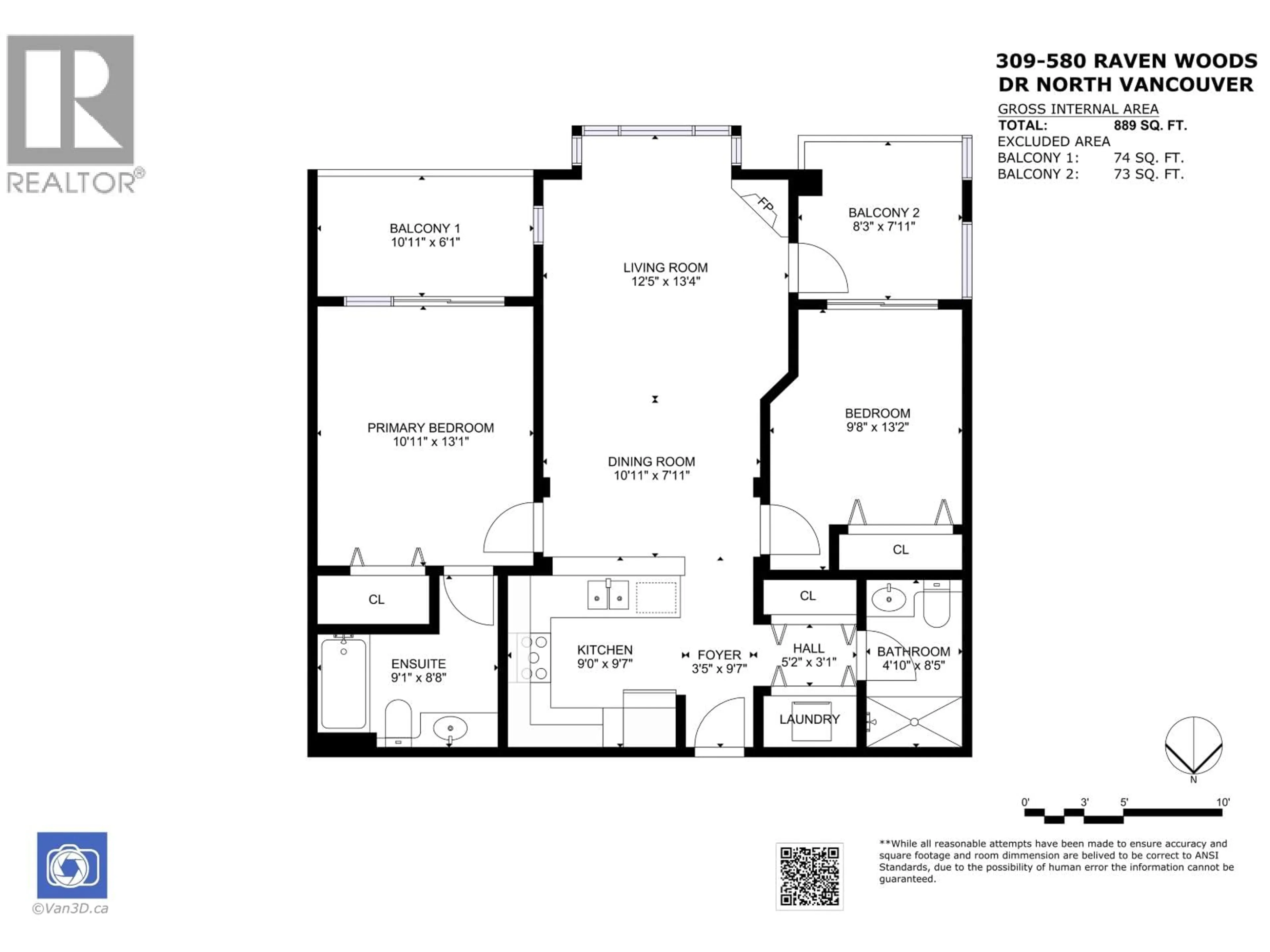 Floor plan for 309 - 580 RAVEN WOODS DRIVE, North Vancouver British Columbia V7G2T2
