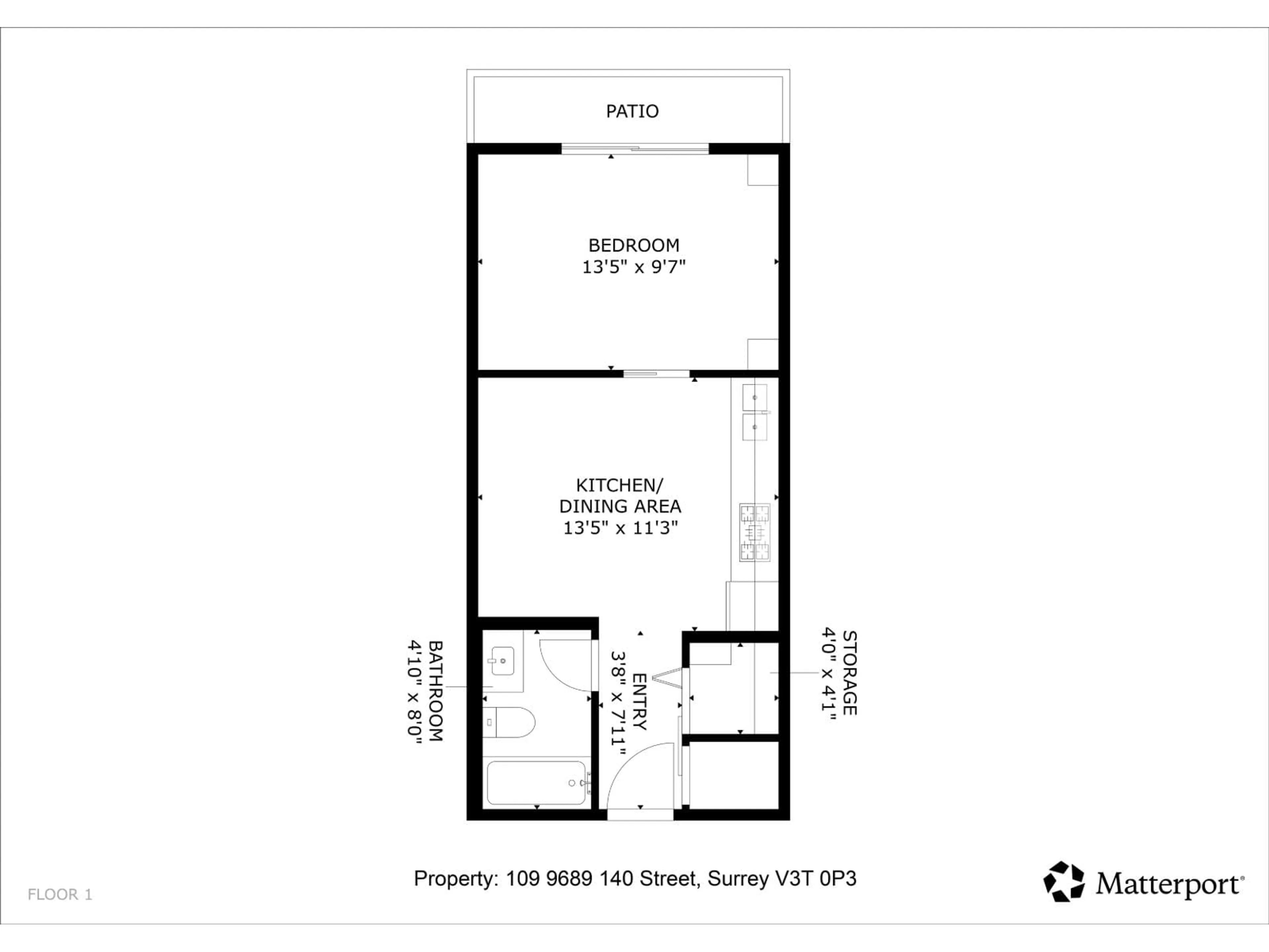 Floor plan for 109 - 9689 140 STREET, Surrey British Columbia V3T0P3