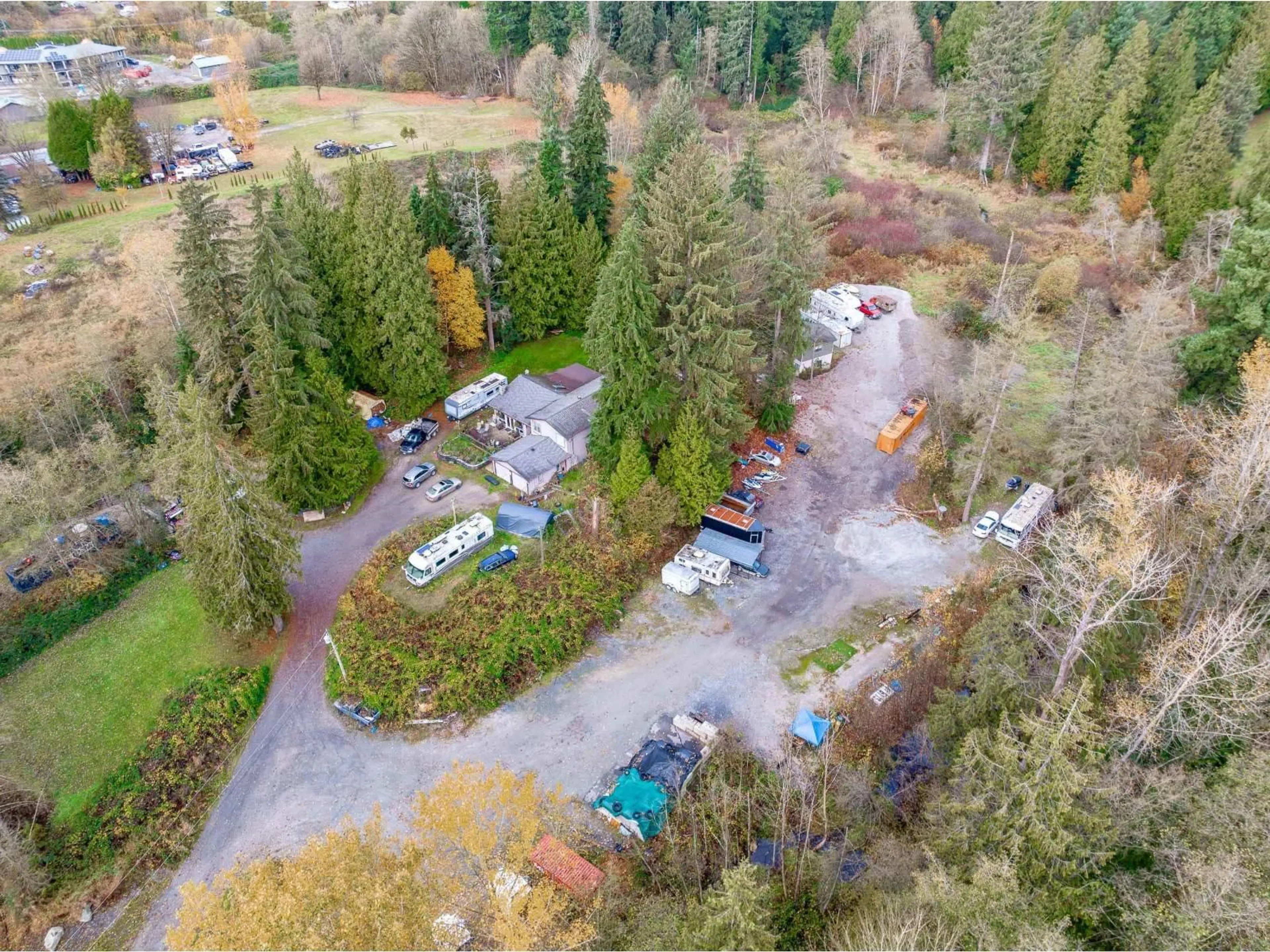 A pic from outside/outdoor area/front of a property/back of a property/a pic from drone, forest/trees view for 18963 84, Surrey British Columbia V4N6B3