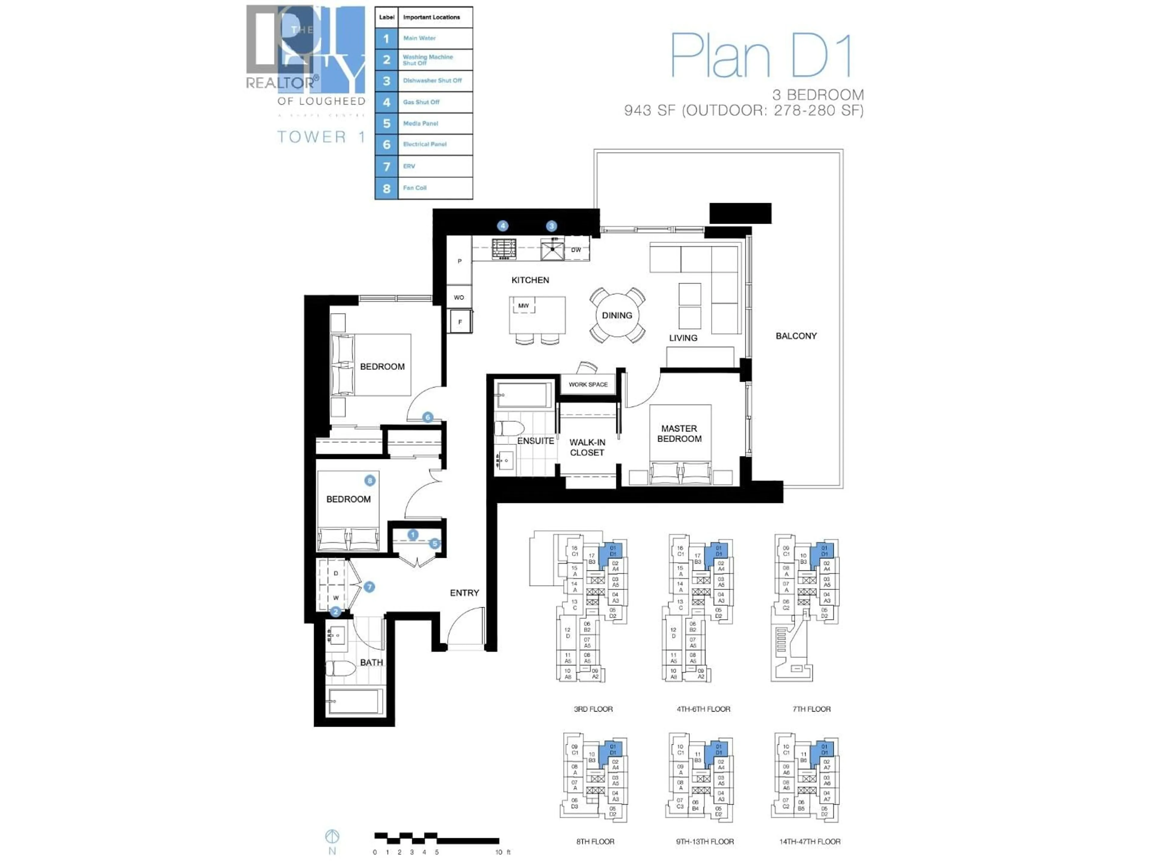 Floor plan for 1301 - 3809 EVERGREEN PLACE, Burnaby British Columbia V3J0M1