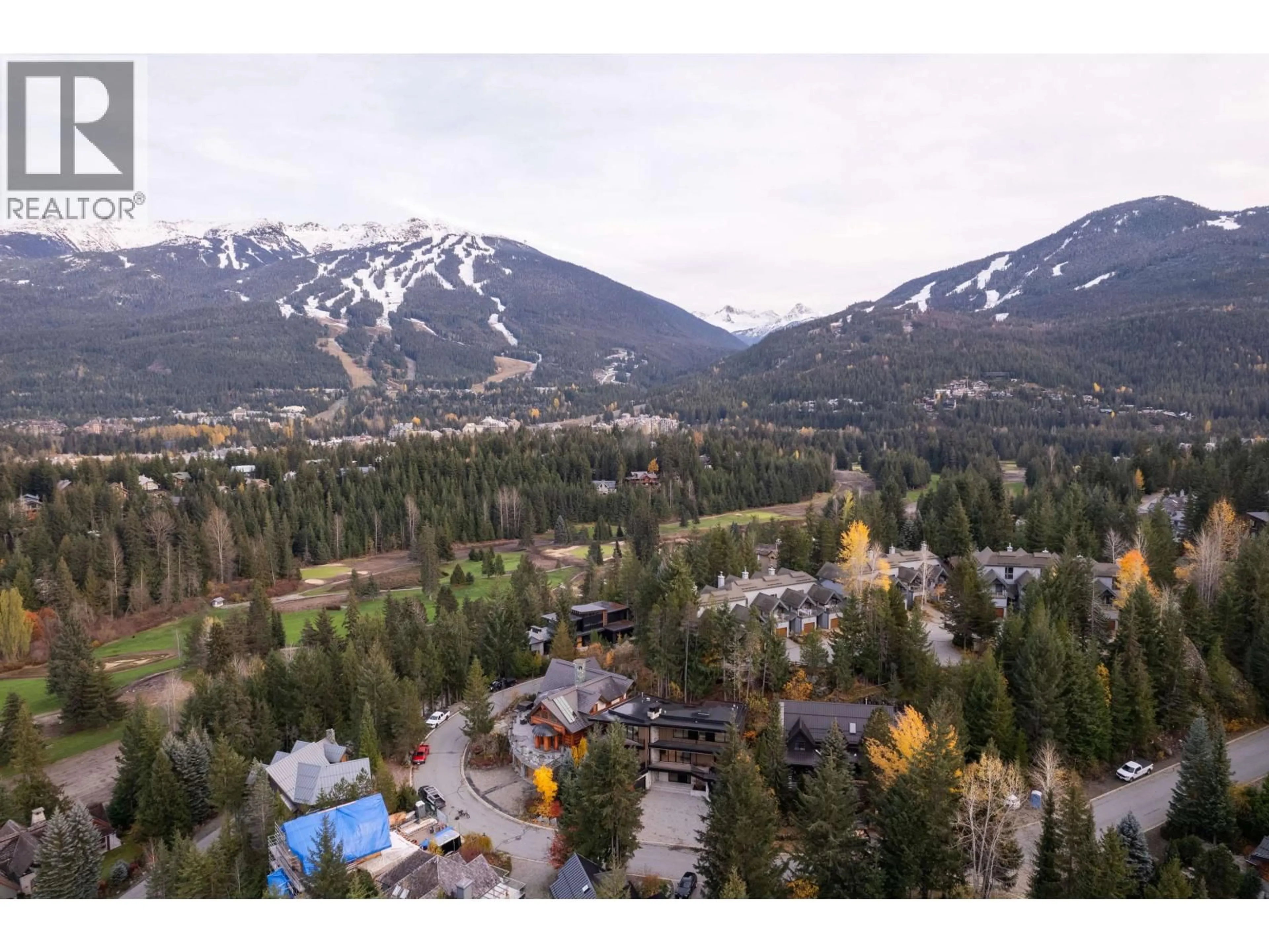 A pic from outside/outdoor area/front of a property/back of a property/a pic from drone, mountain view for 3565 FALCON CRESCENT, Whistler British Columbia V8E0B9