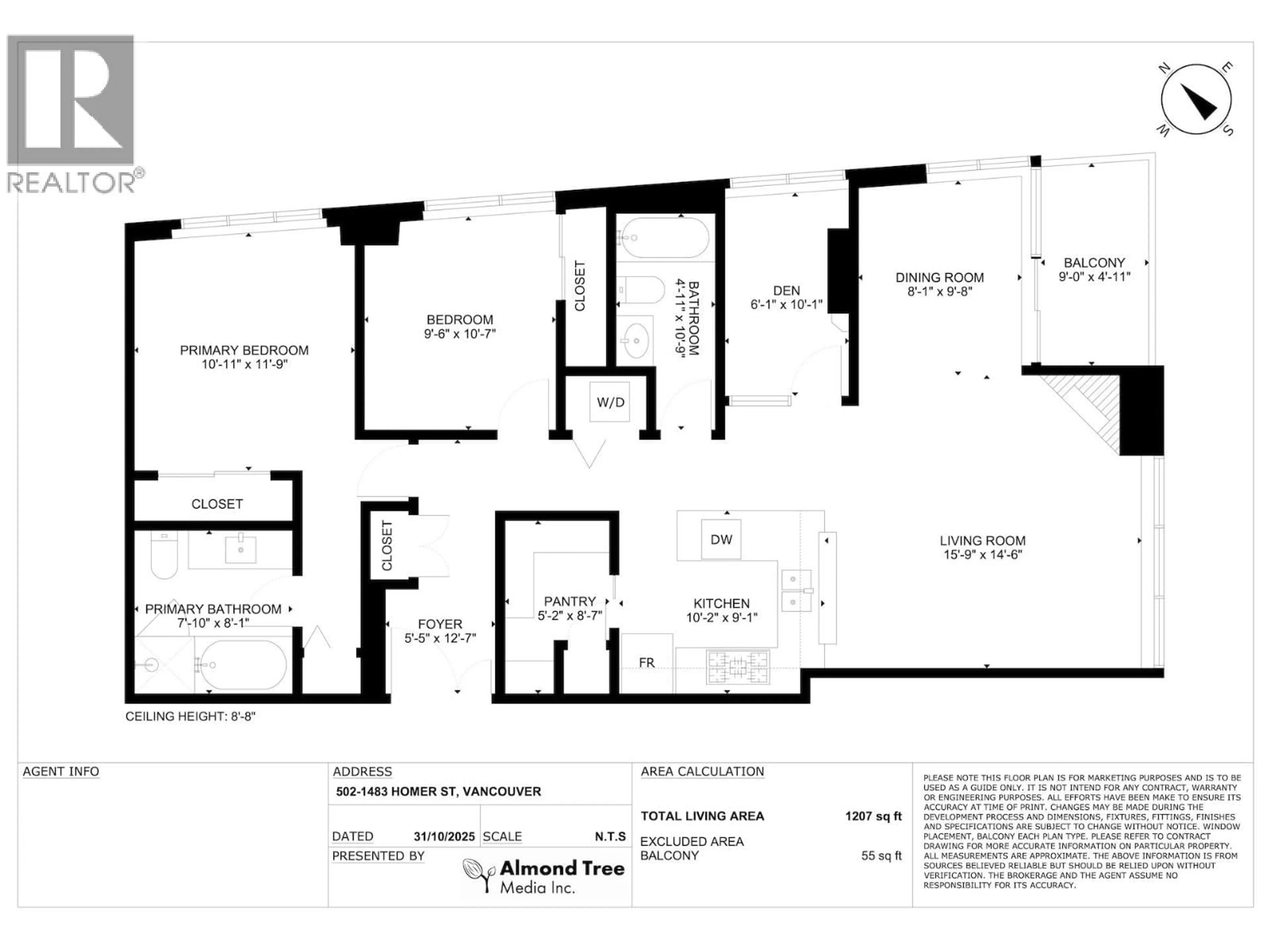 Floor plan for 502 - 1483 HOMER STREET, Vancouver British Columbia V6Z3C8