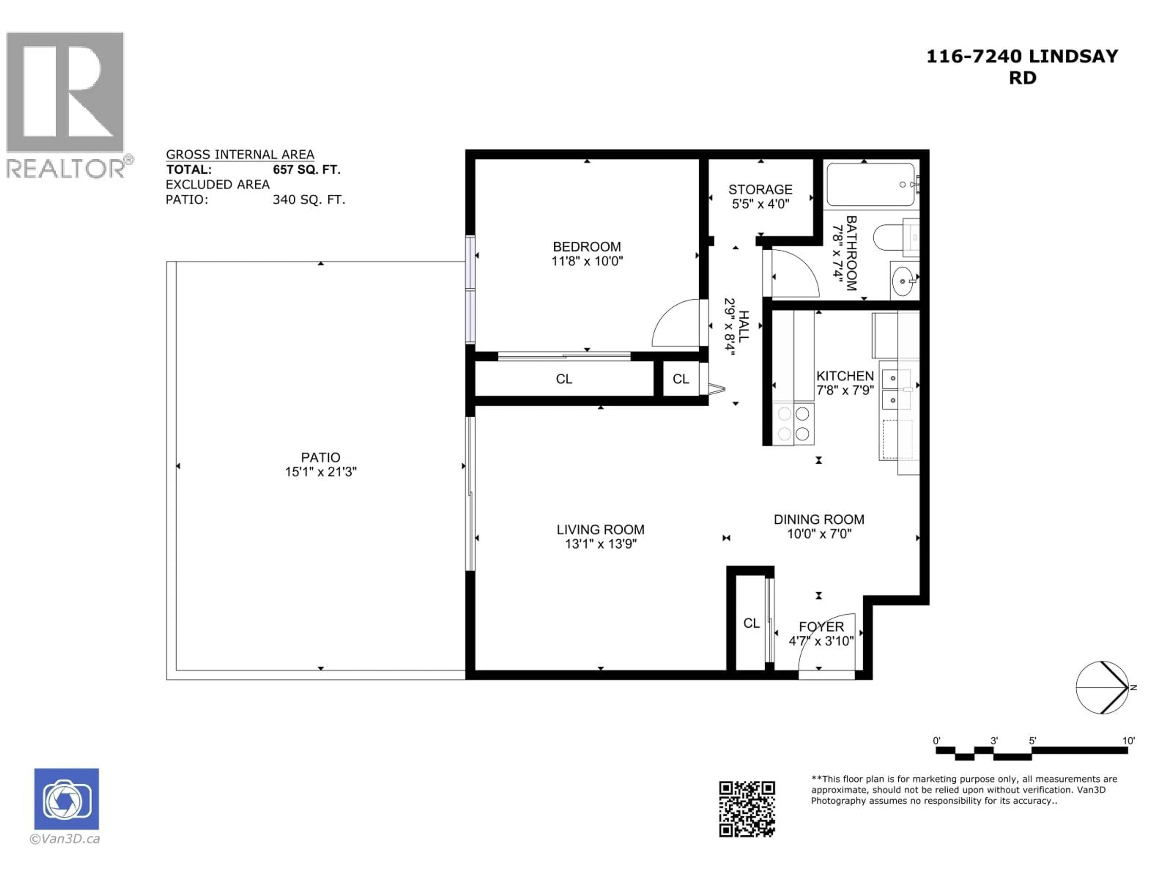 Floor plan for 116 - 7240 LINDSAY ROAD, Richmond British Columbia V7C3M6