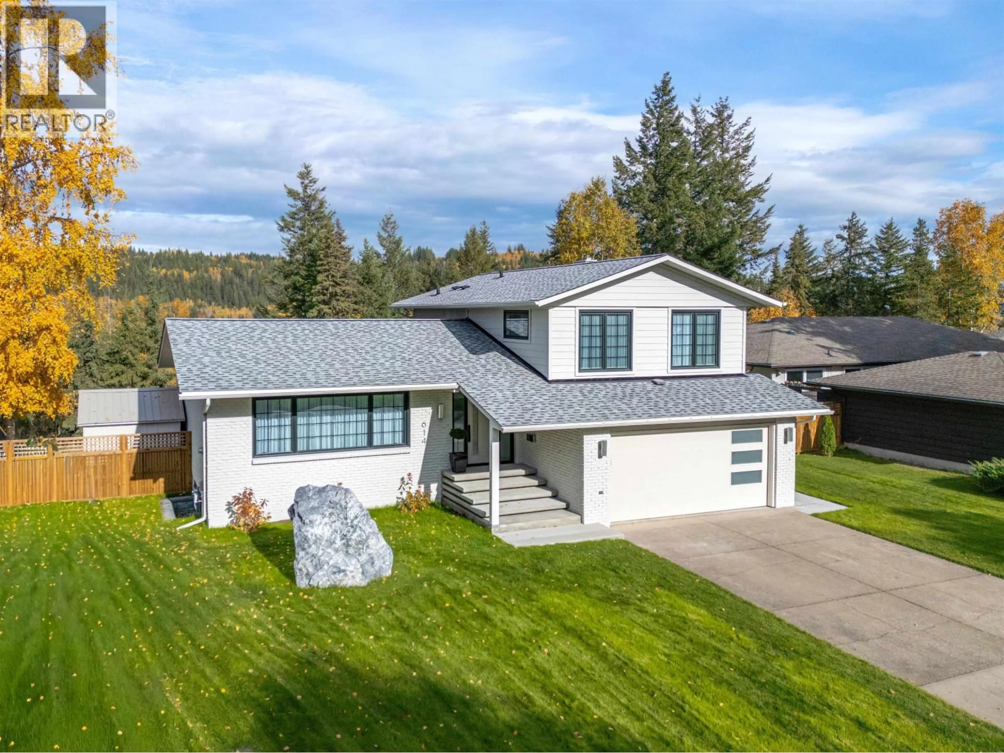 Home with vinyl exterior material, street for 614 RADCLIFFE DRIVE, Prince George British Columbia V2M3N7