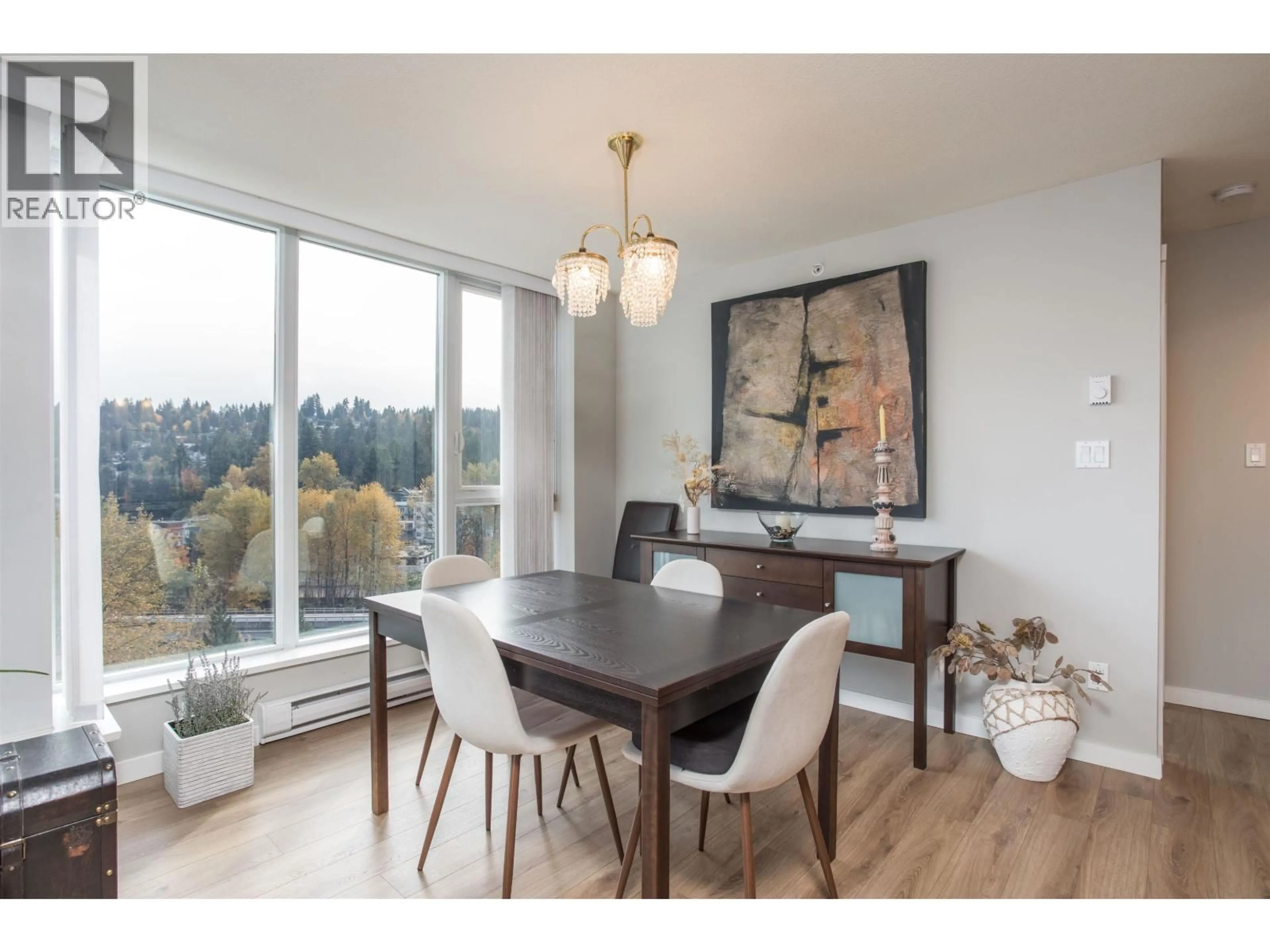 Dining room, wood/laminate floor for 1808 - 651 NOOTKA WAY, Port Moody British Columbia V3H0A1