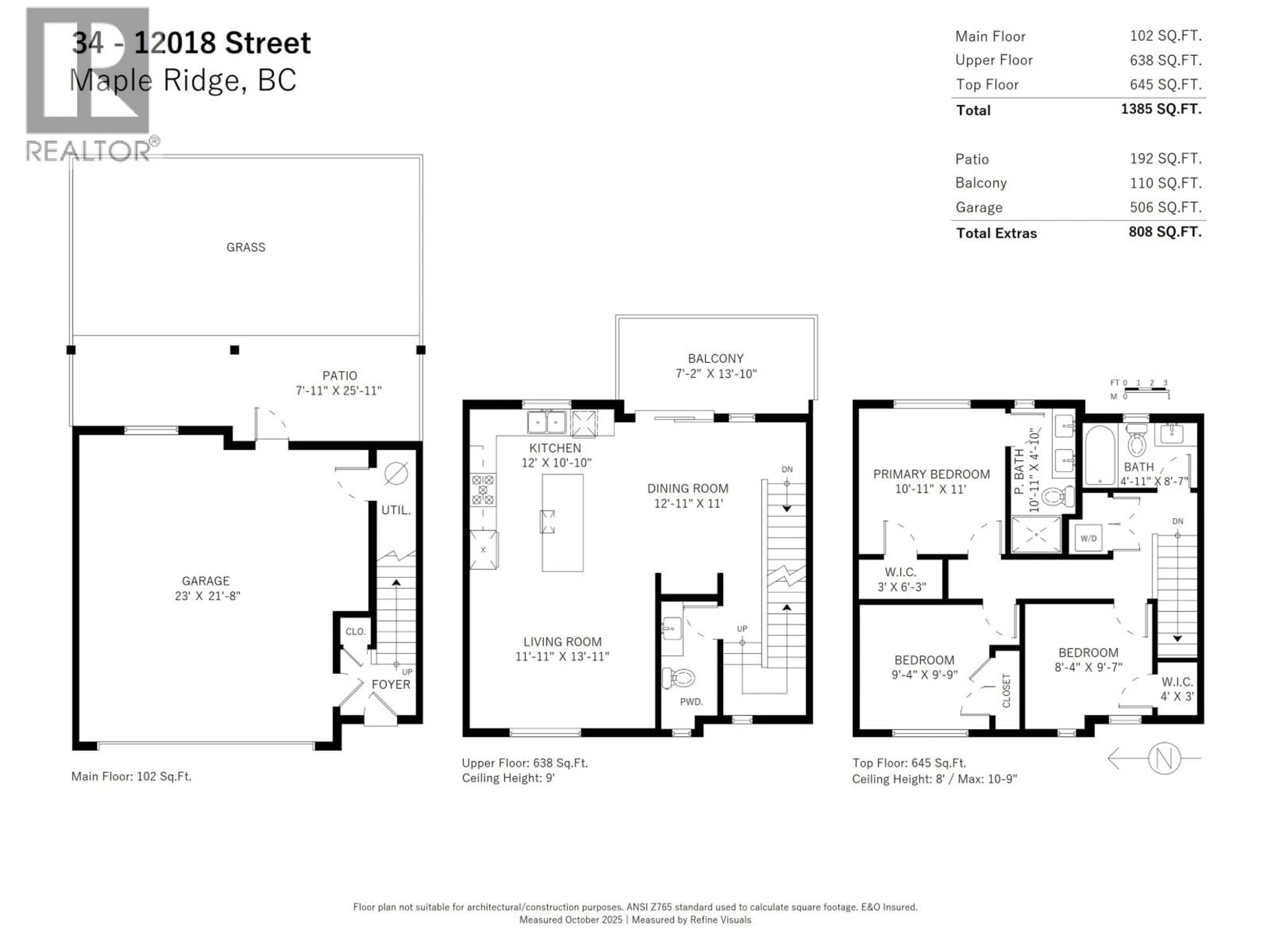 Floor plan for 34 - 12018 237 STREET, Maple Ridge British Columbia V4R0H6