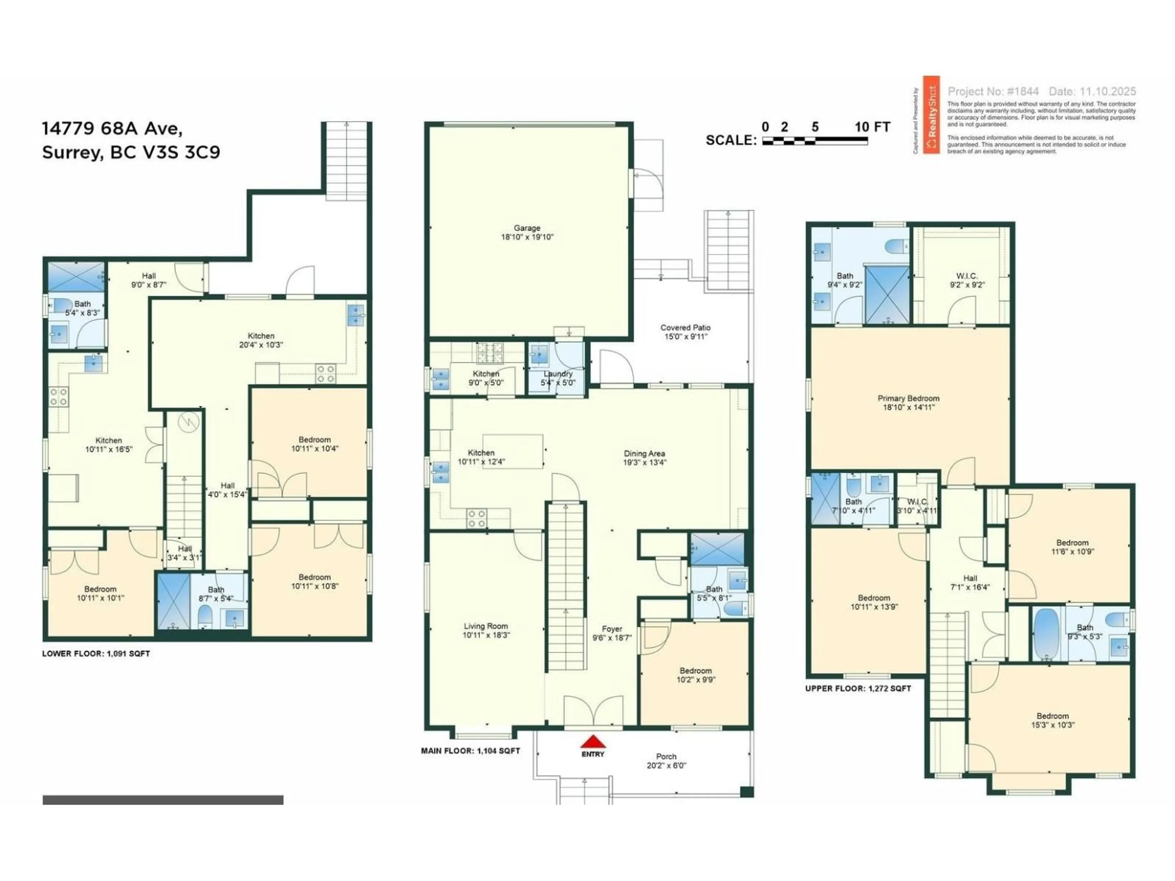 Floor plan for 14779 68A, Surrey British Columbia V3S3C9