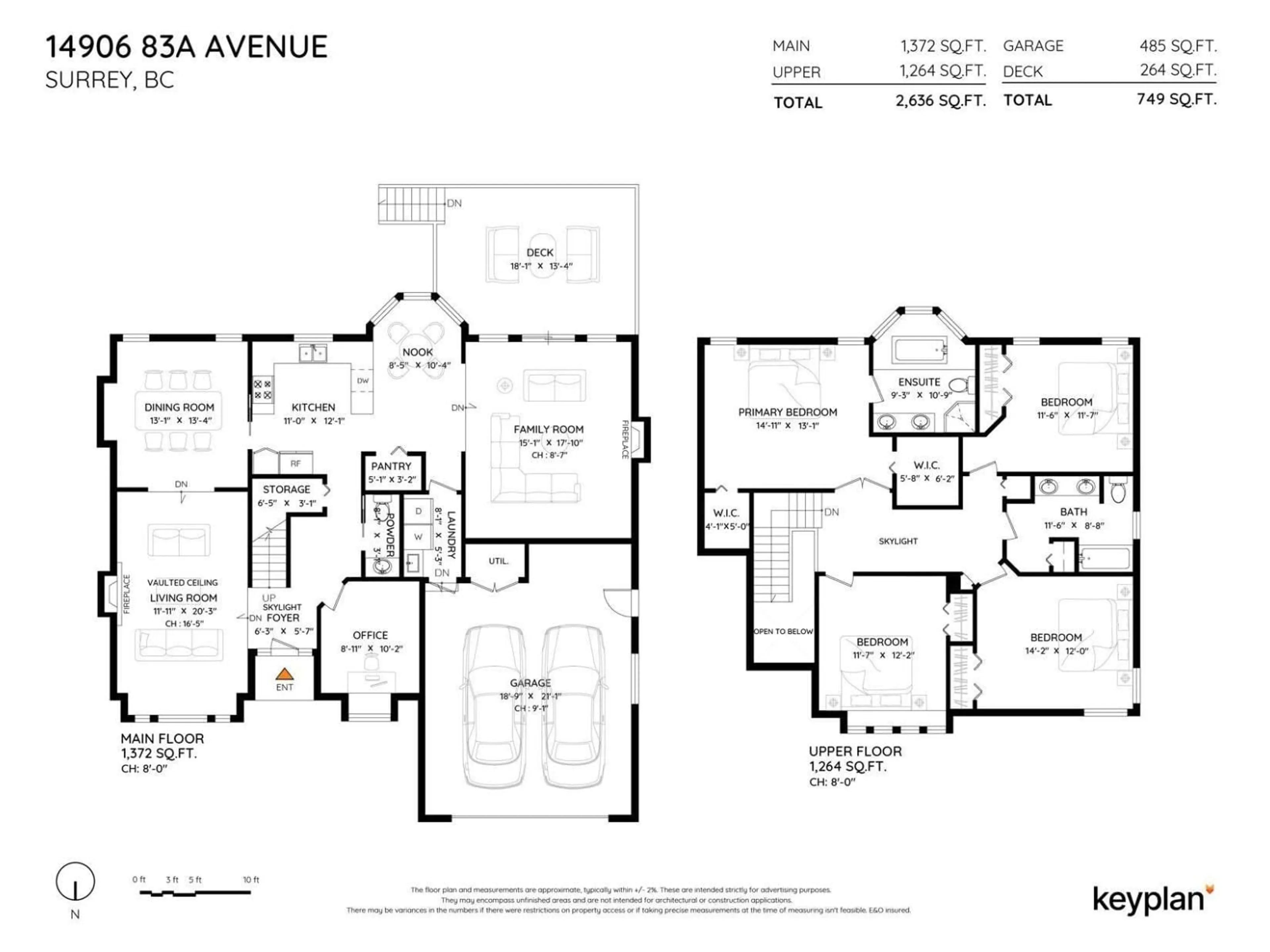 Floor plan for 14906 83A, Surrey British Columbia V3S7S1
