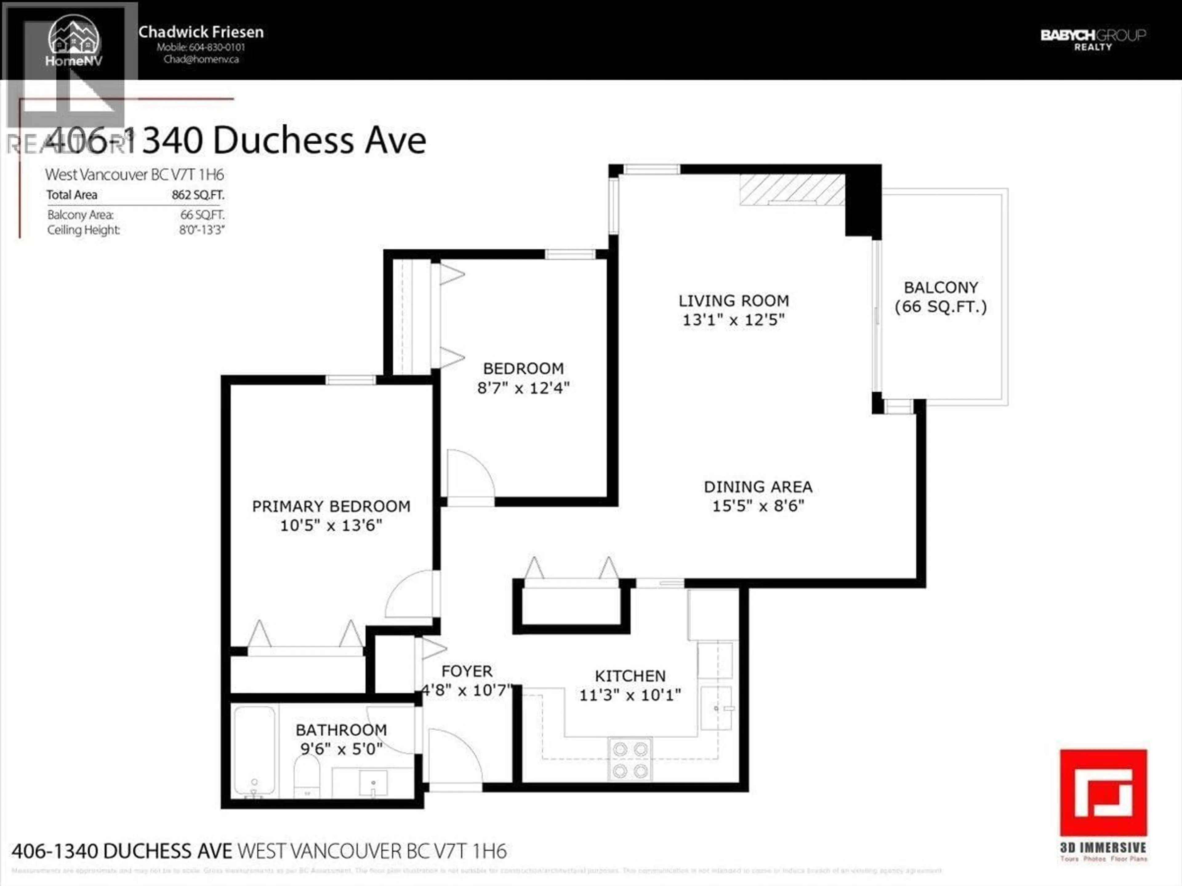 Floor plan for PH 406 - 1340 DUCHESS AVENUE, West Vancouver British Columbia V7T1H6