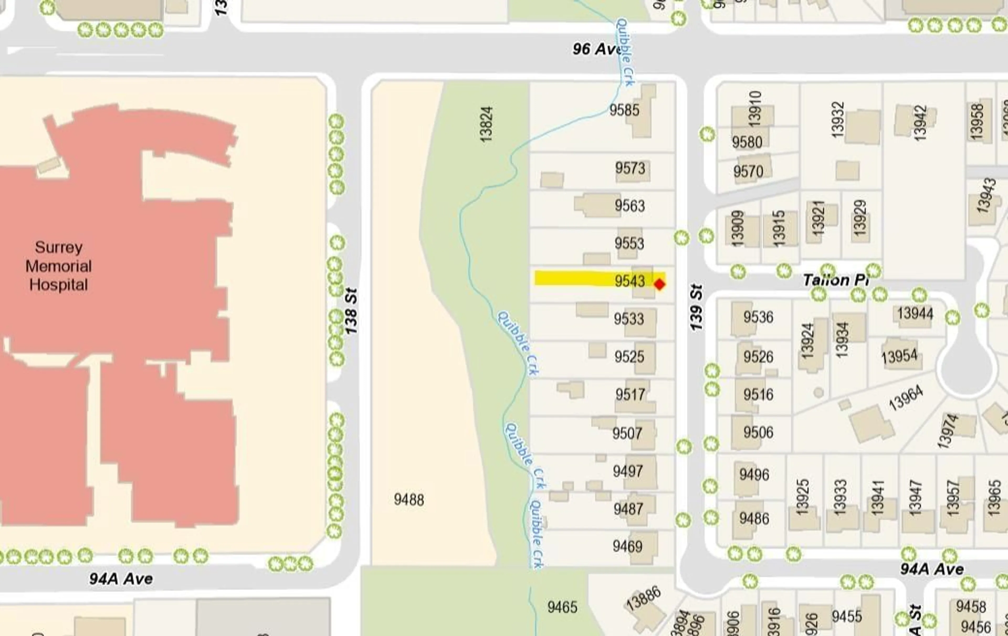 Picture of a map for 9543 139 STREET, Surrey British Columbia V3V5X7