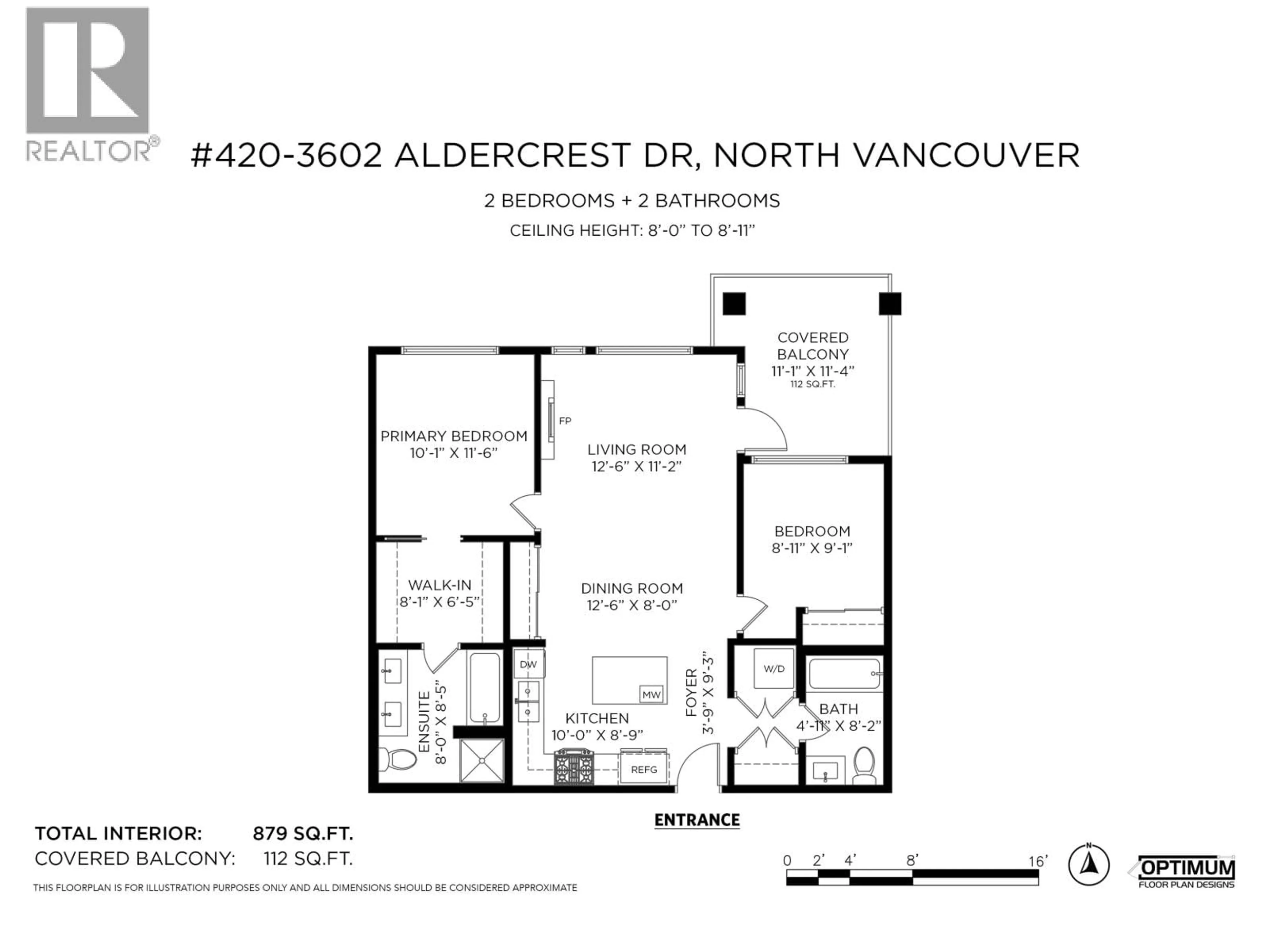 Floor plan for 420 - 3602 ALDERCREST DRIVE, North Vancouver British Columbia V7G0A2