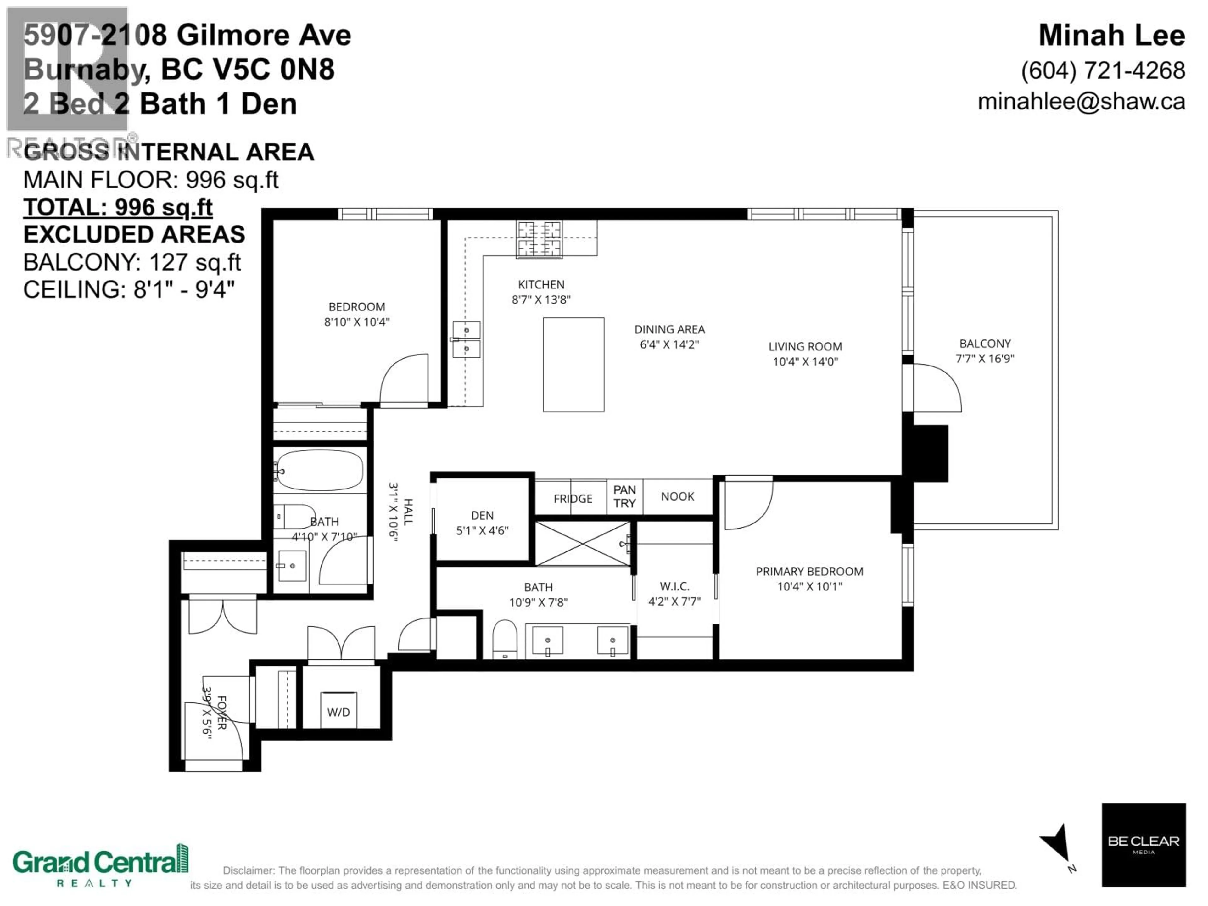 Floor plan for 5907 - 2108 GILMORE AVENUE, Burnaby British Columbia V5C0N8