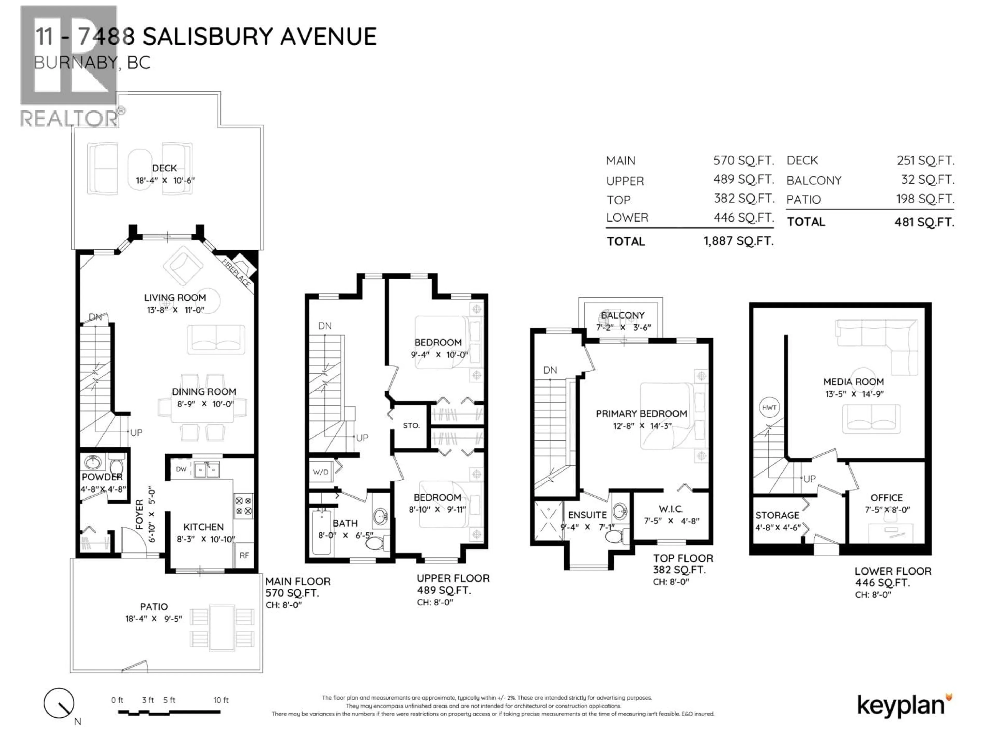 Floor plan for 11 - 7488 SALISBURY AVENUE, Burnaby British Columbia V5E3A3