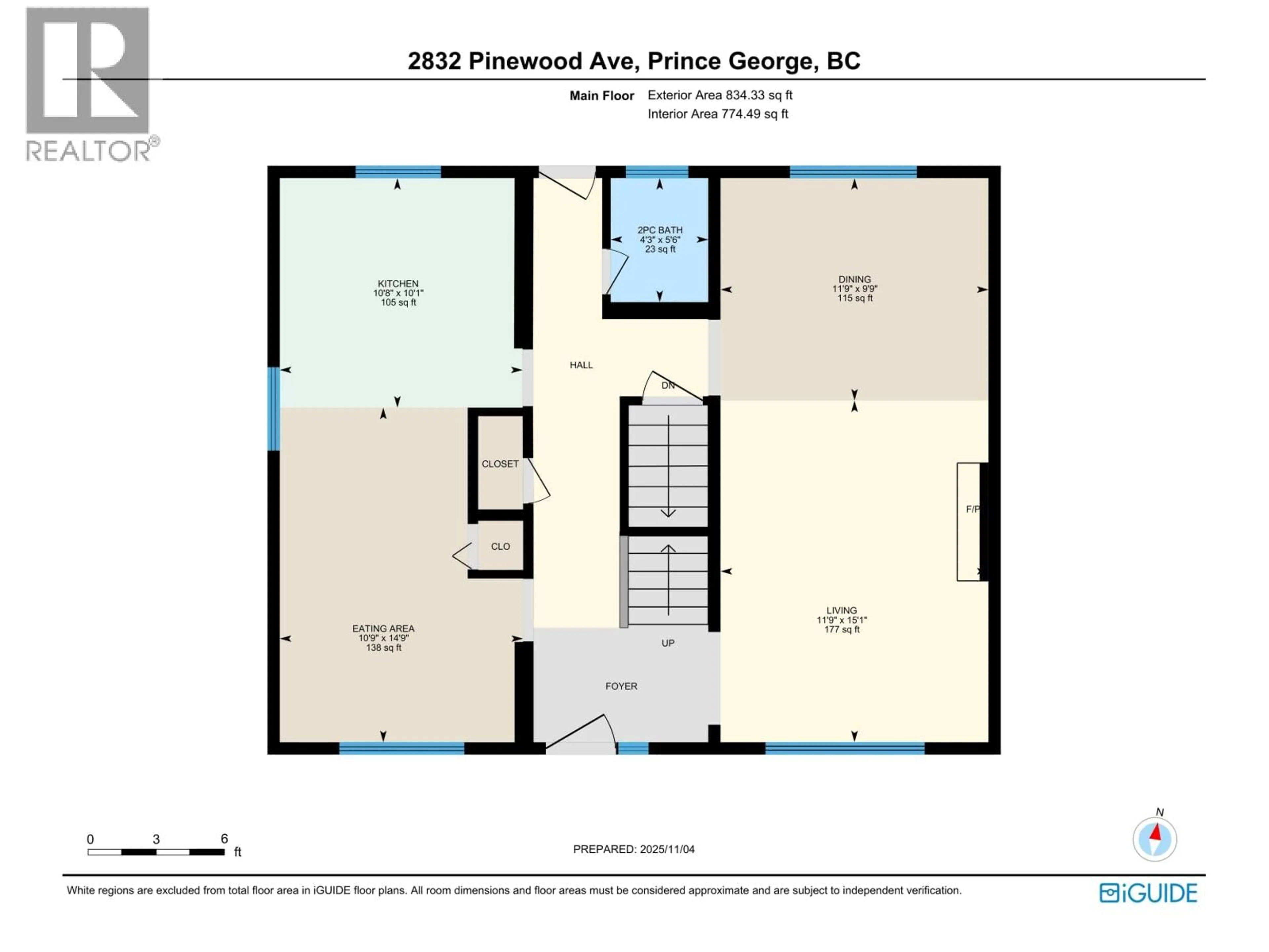 Floor plan for 2832 PINEWOOD AVENUE, Prince George British Columbia V2N1H7