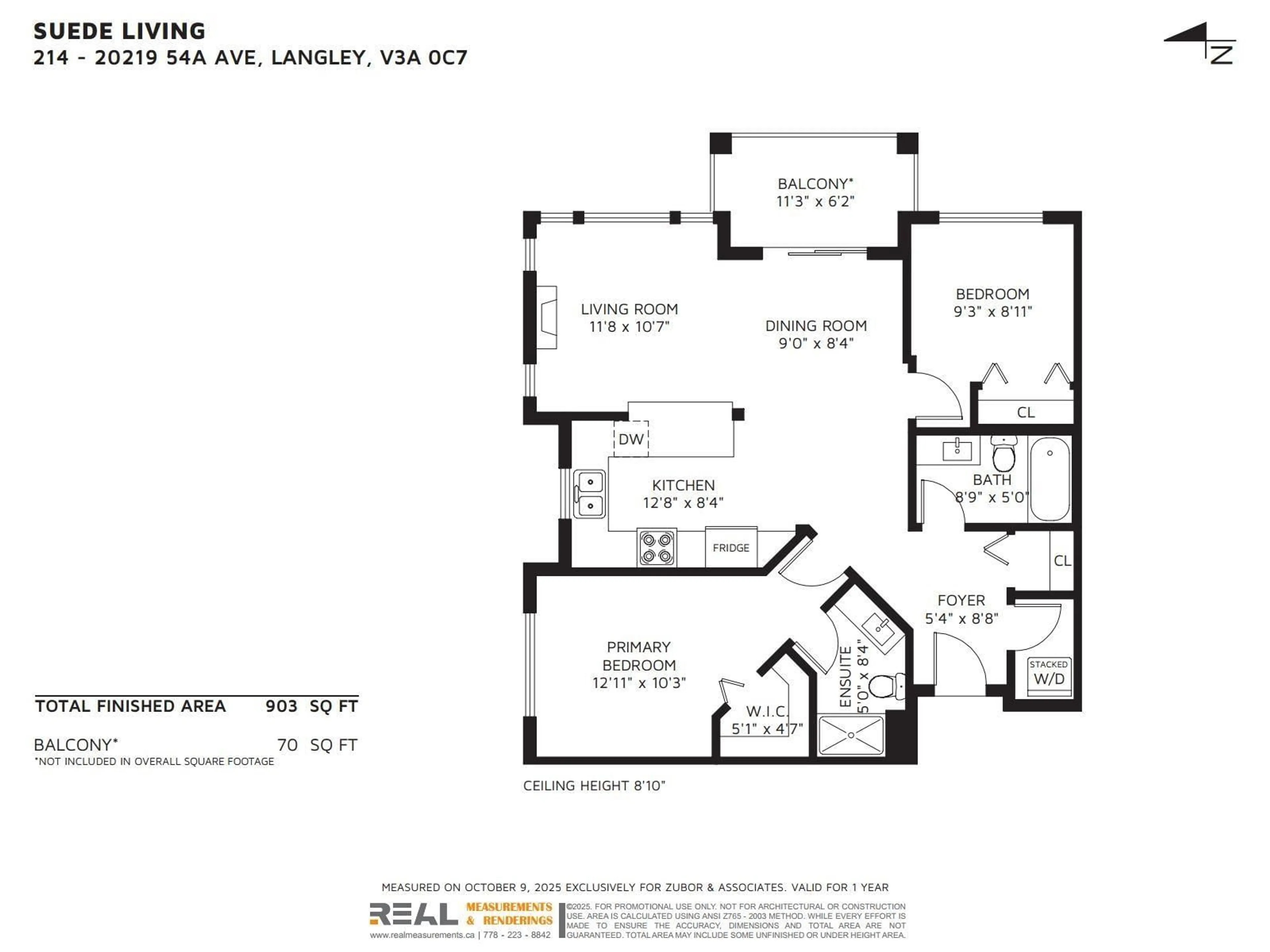 Floor plan for 214 - 20219 54A, Langley British Columbia V3A0C7
