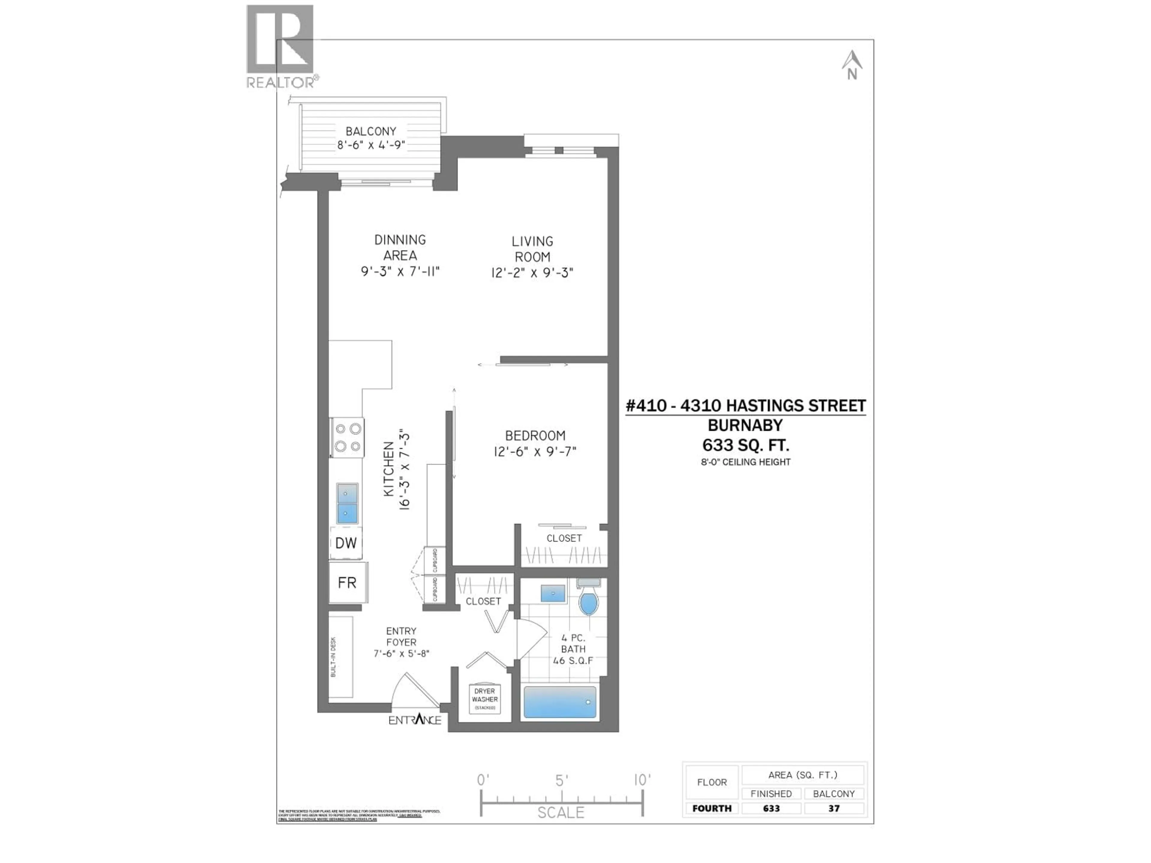 Floor plan for 410 - 4310 HASTINGS STREET, Burnaby British Columbia V5C2J9