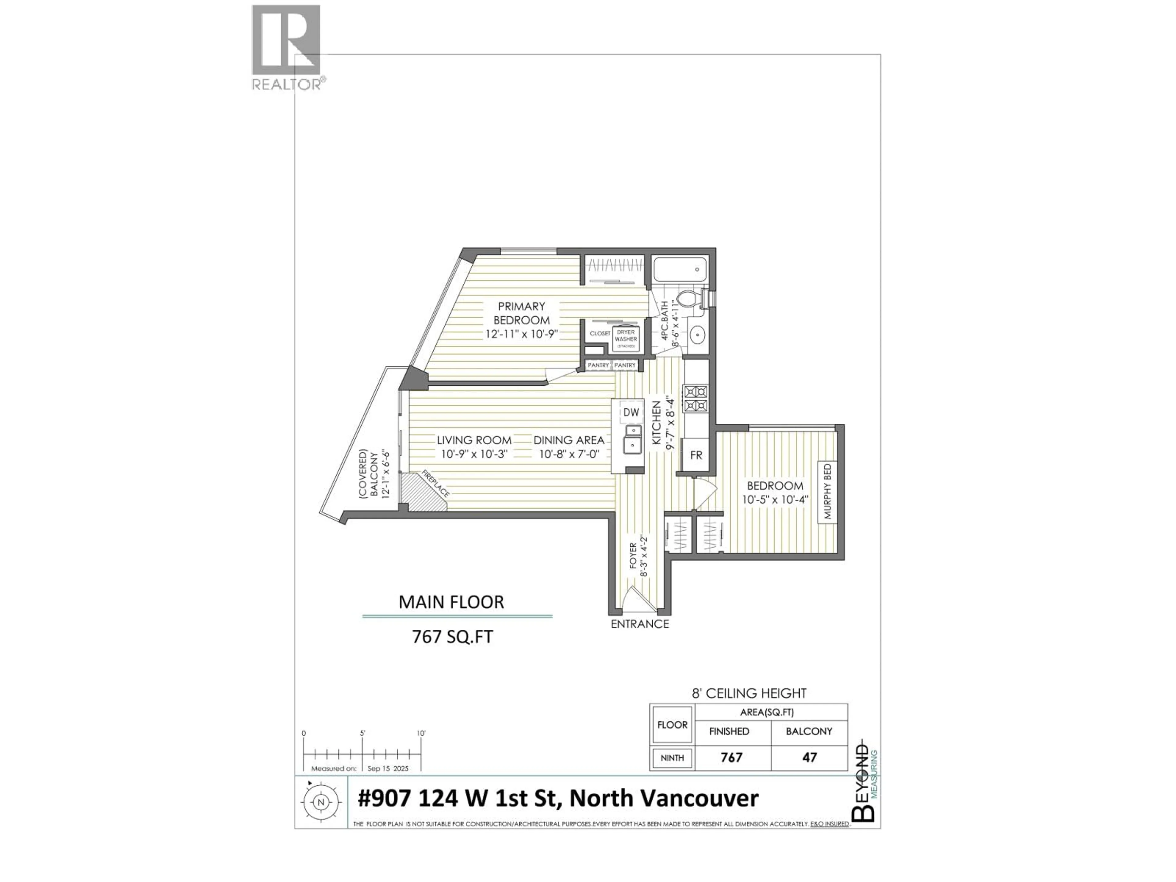 Floor plan for 907 - 124 1ST STREET, North Vancouver British Columbia V7M3N3