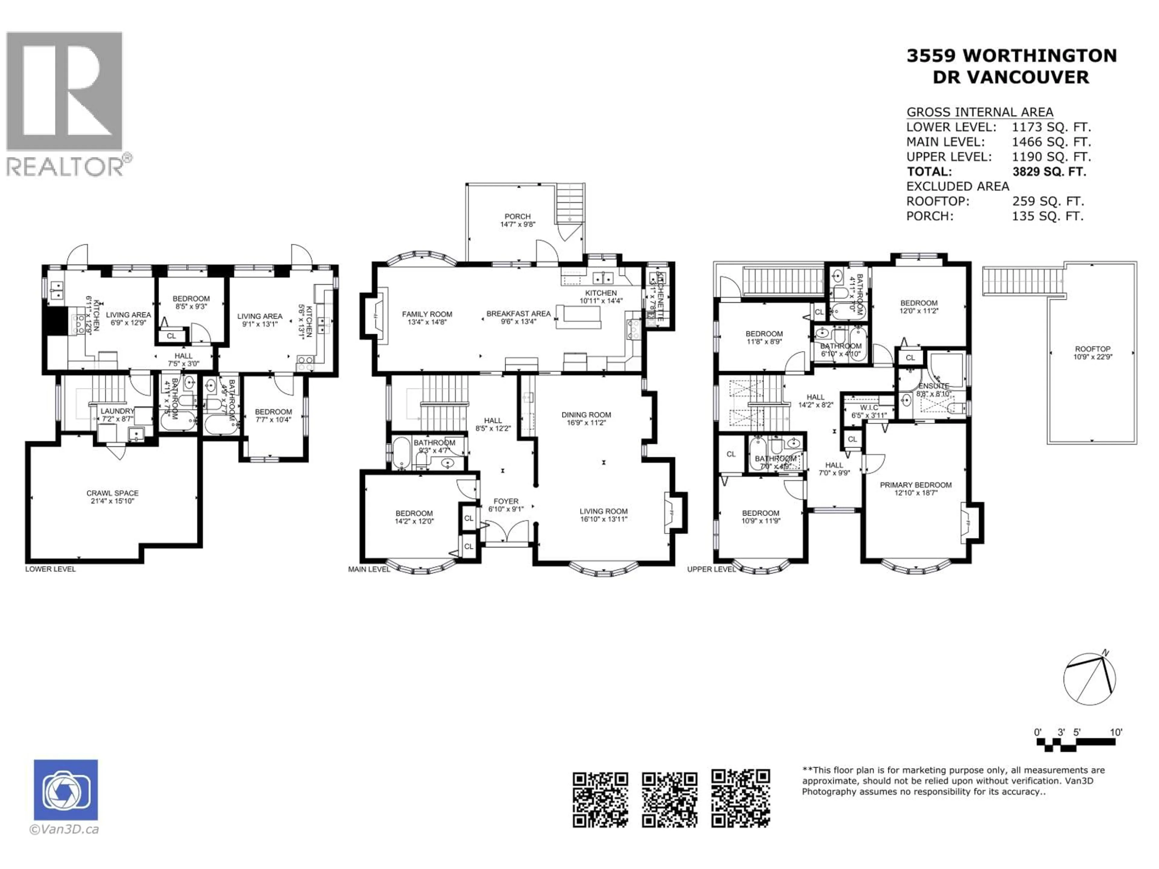 Floor plan for 3559 WORTHINGTON DRIVE, Vancouver British Columbia V5M3Y1
