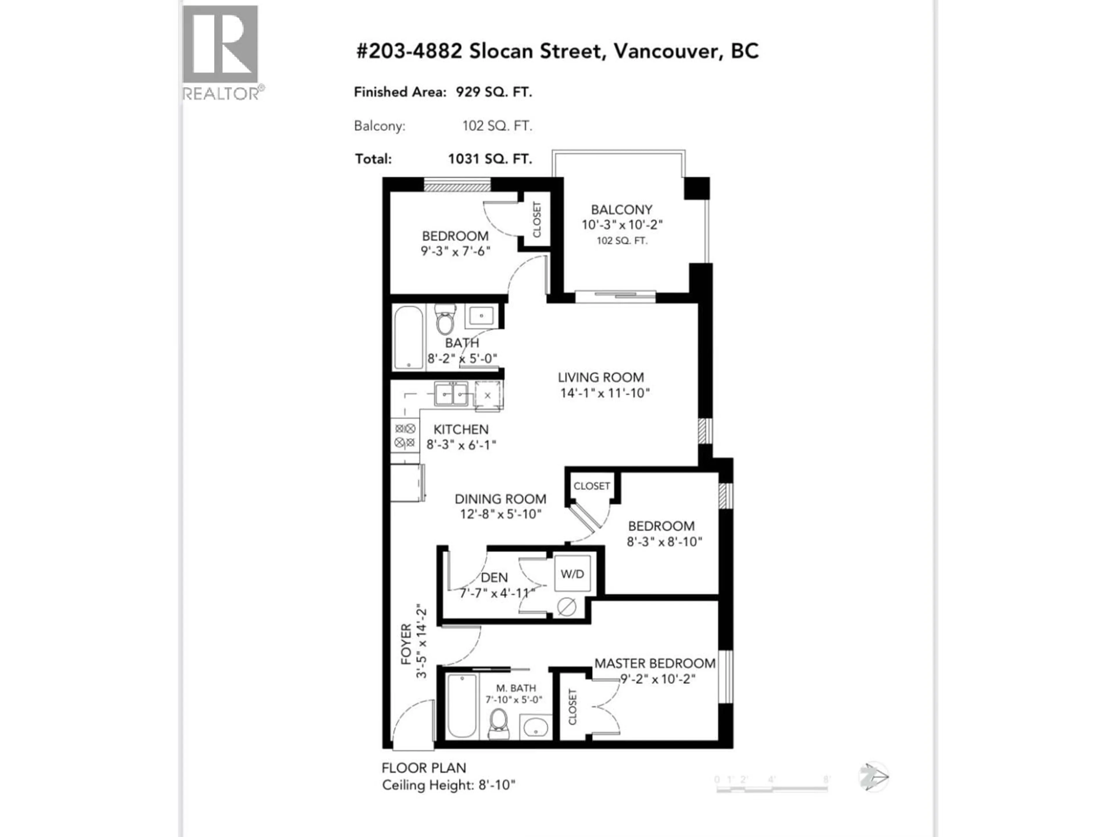 Floor plan for 203 - 4882 SLOCAN STREET, Vancouver British Columbia V5R2A3