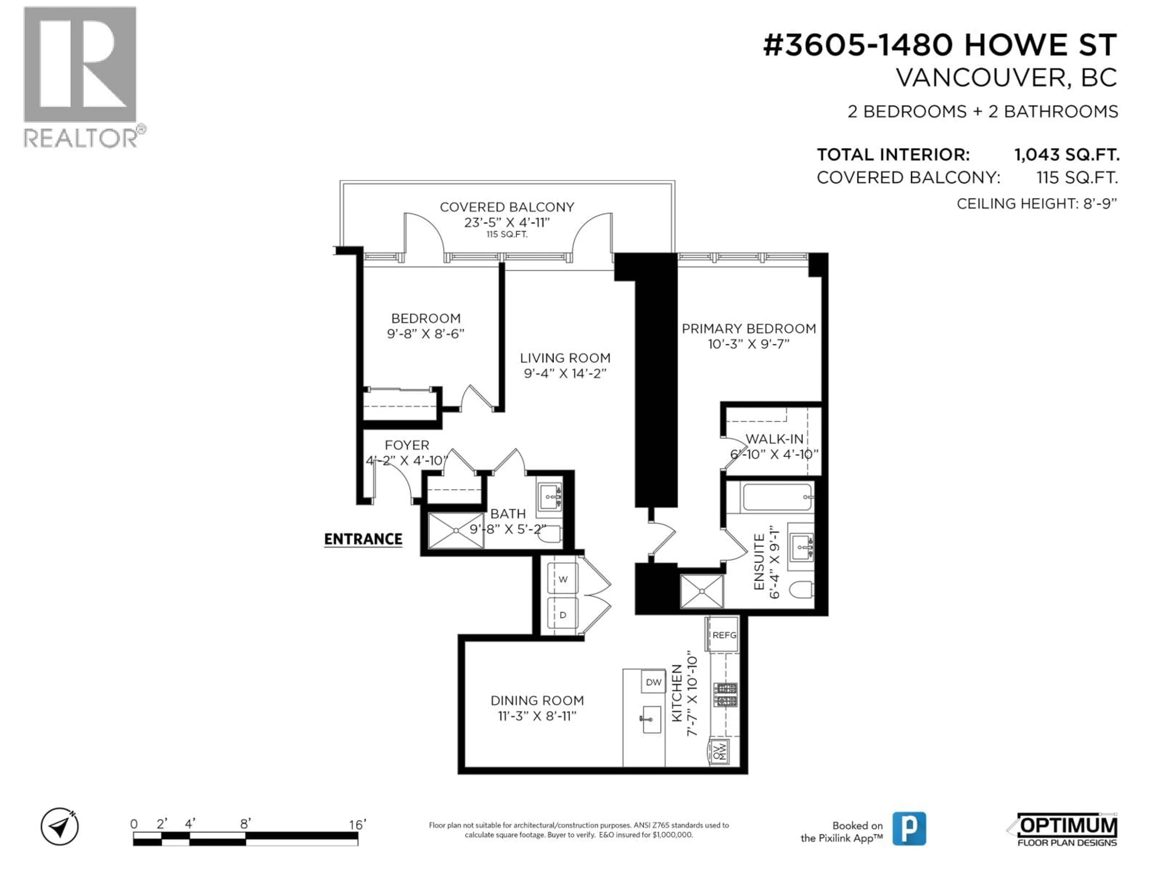 Floor plan for 3605 - 1480 HOWE STREET, Vancouver British Columbia V6Z0G5