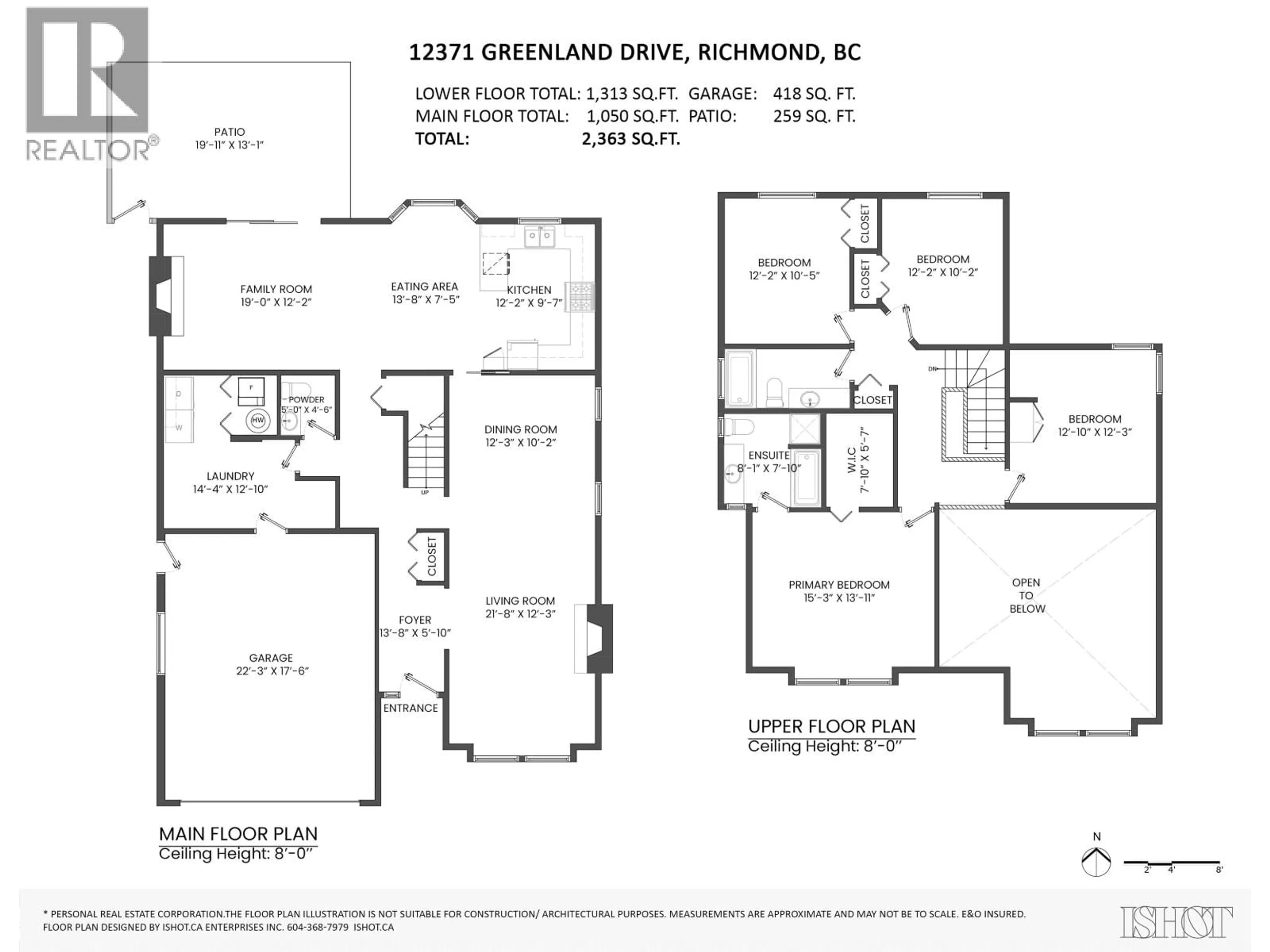 Floor plan for 12371 GREENLAND DRIVE, Richmond British Columbia V6V2A7
