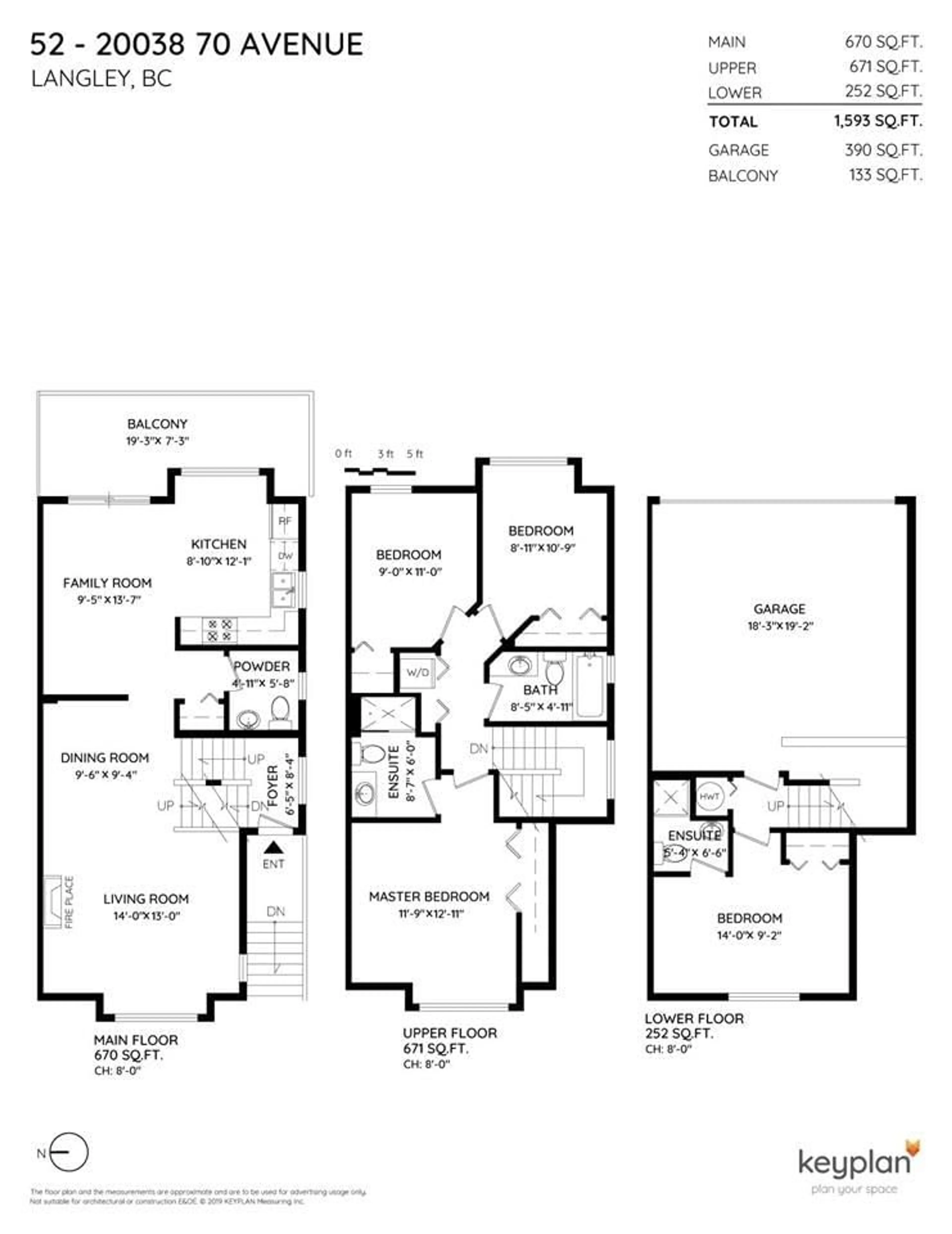 Floor plan for 52 - 20038 70, Langley British Columbia V2Y0B4