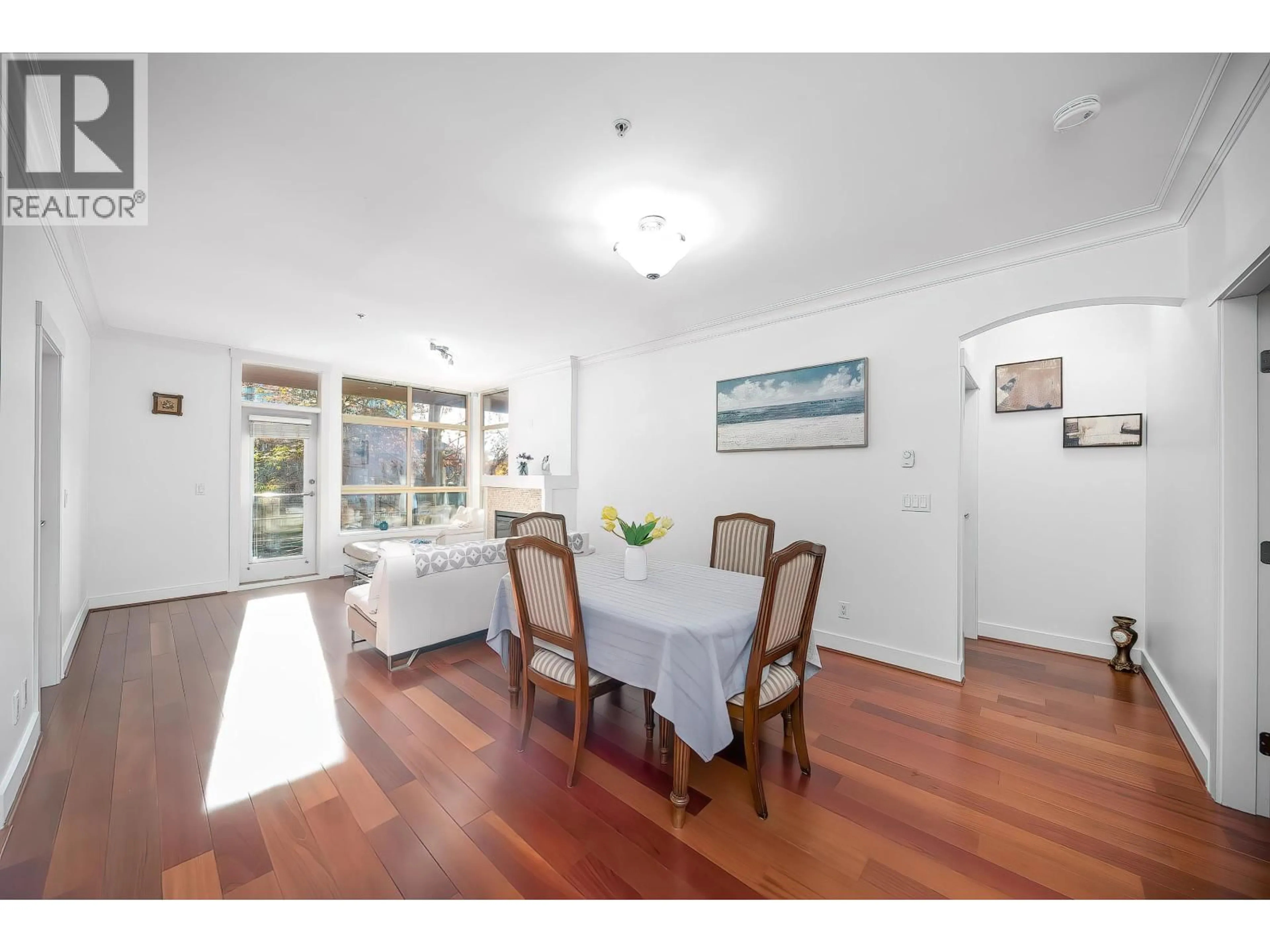 Dining room, wood/laminate floor for 212 - 6333 LARKIN DRIVE, Vancouver British Columbia V6T0A7