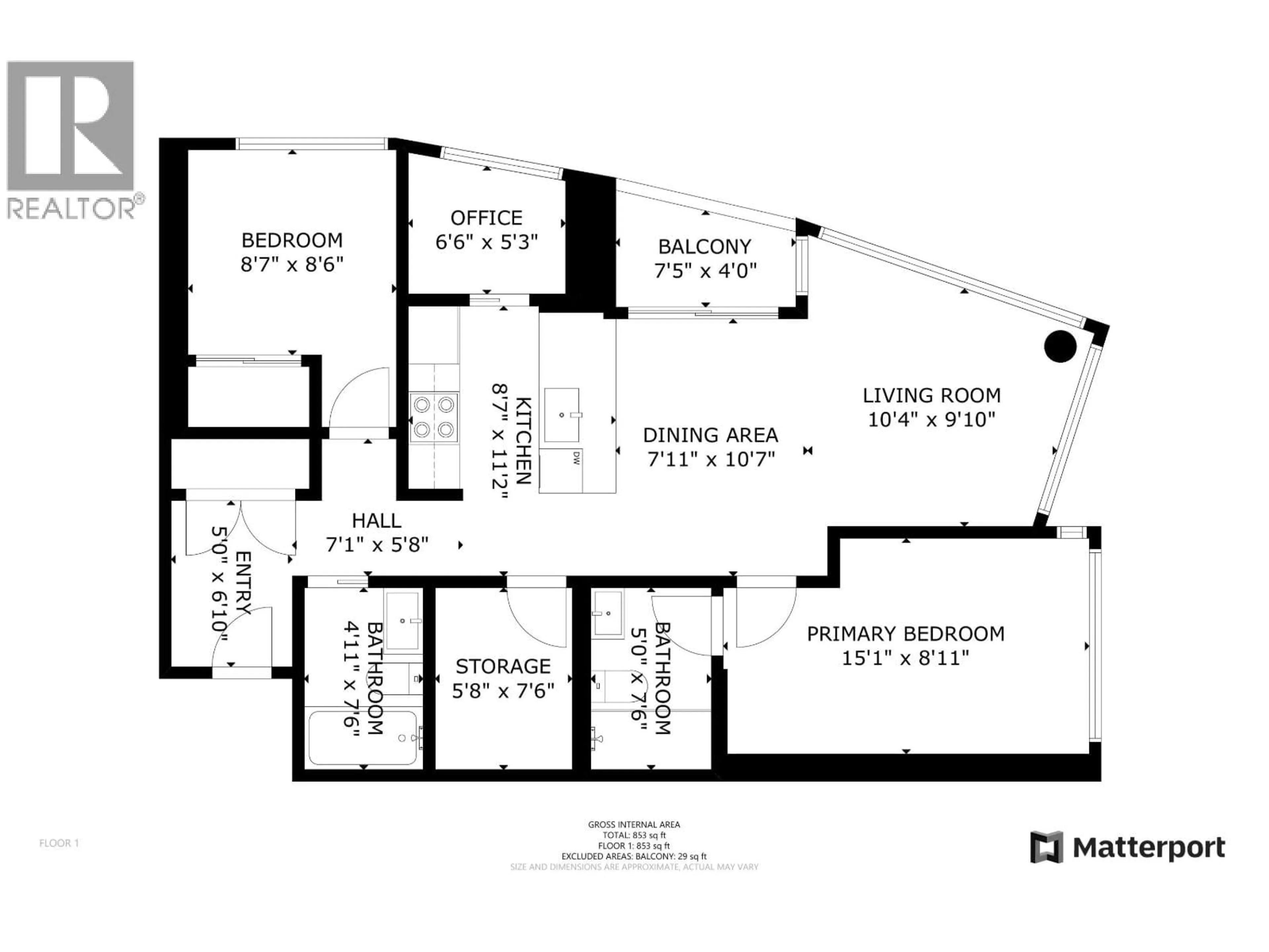 Floor plan for 607 - 161 GEORGIA STREET, Vancouver British Columbia V6B0K9