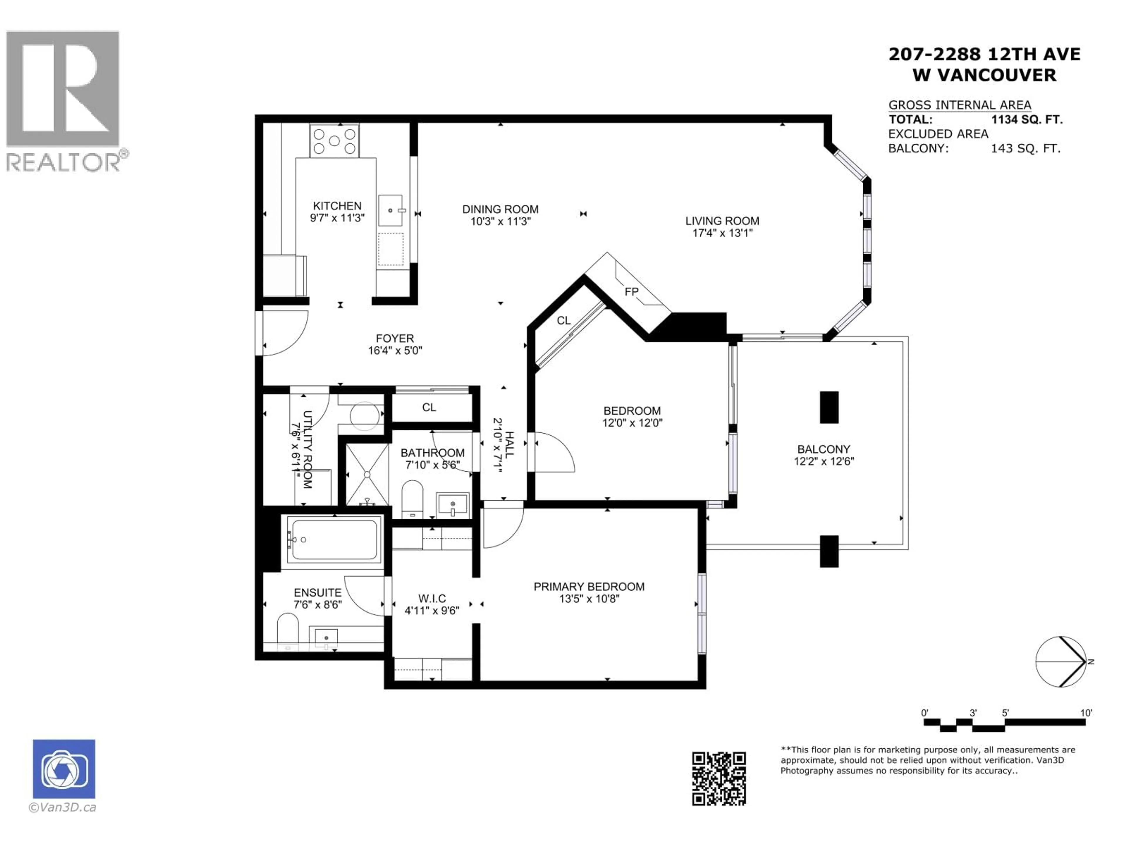 Floor plan for 207 - 2288 12TH AVENUE, Vancouver British Columbia V6K4R2